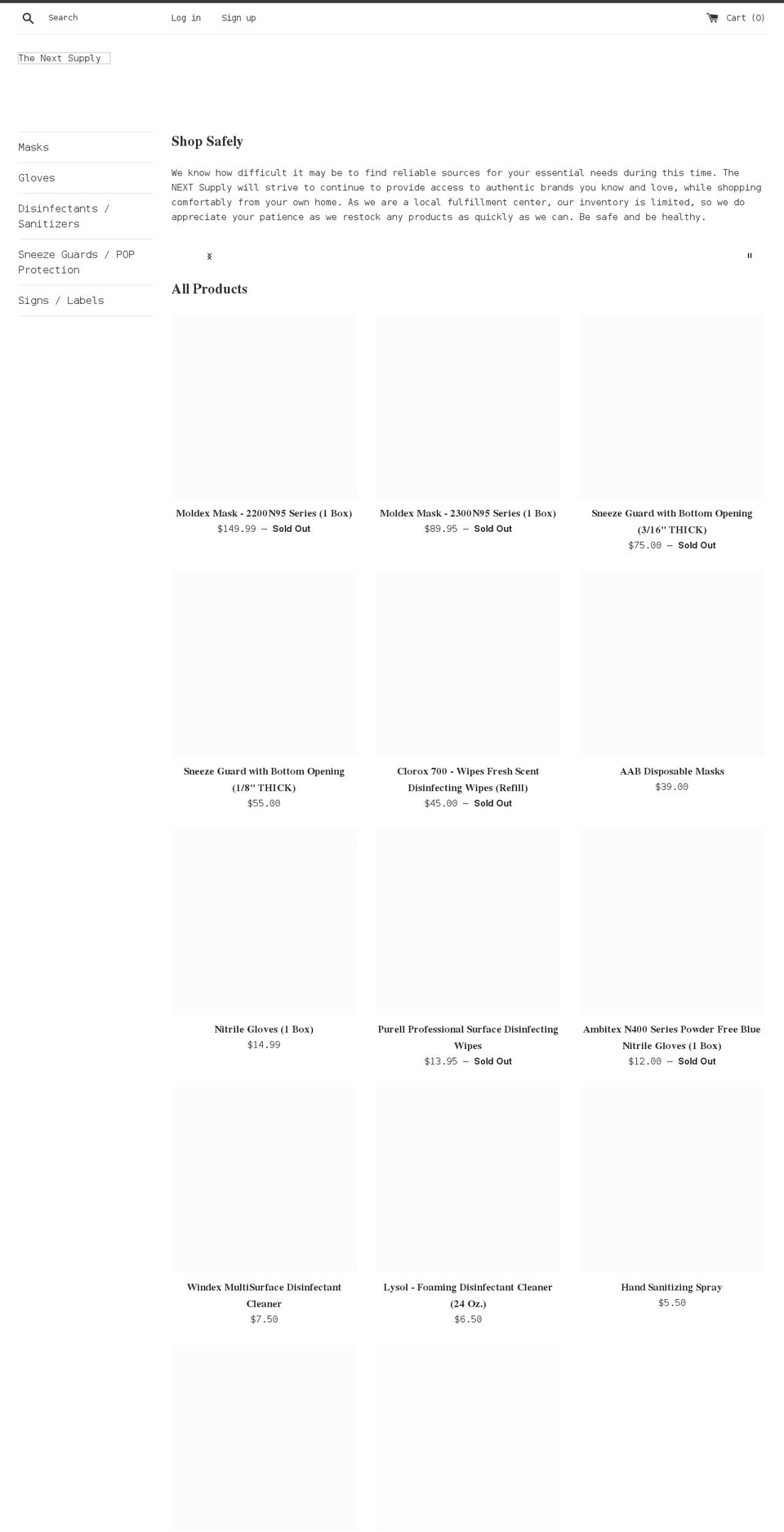 thenextsupply.com shopify website screenshot