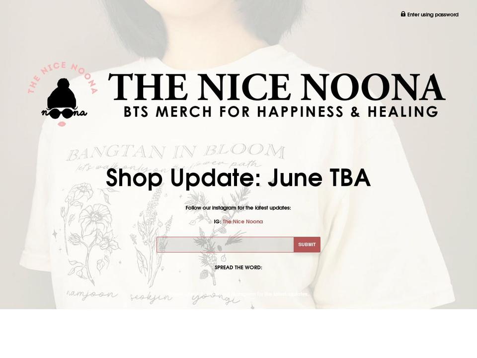 thenicenoona.com shopify website screenshot