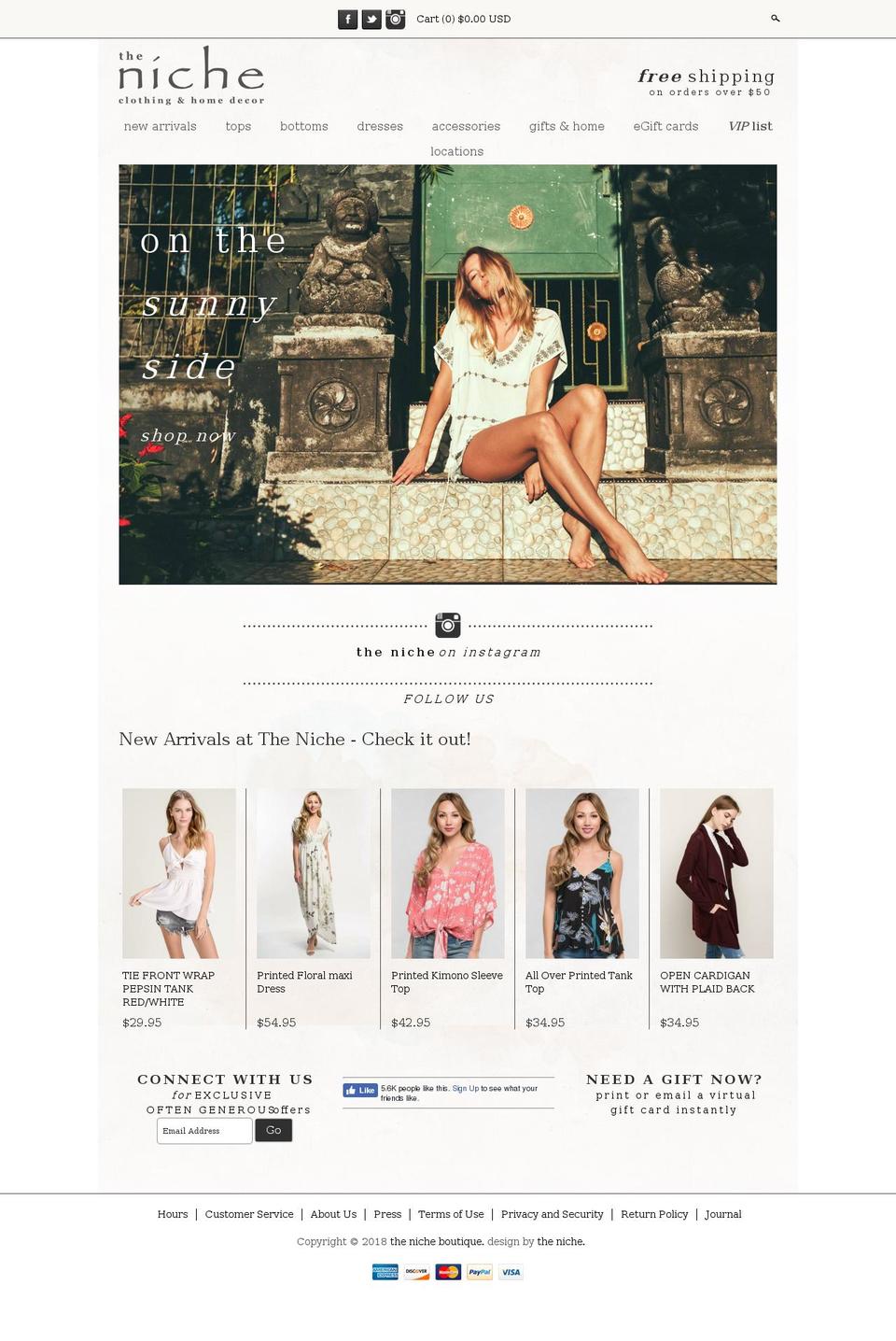 theniche.net shopify website screenshot