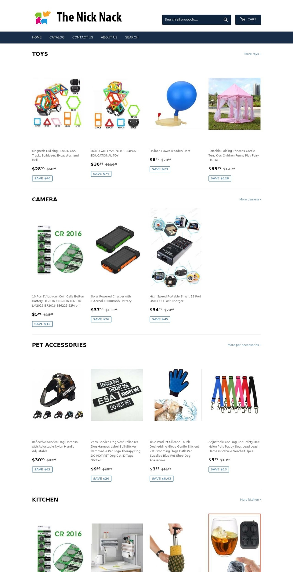 thenicknack.com — Shopify storefront screenshot