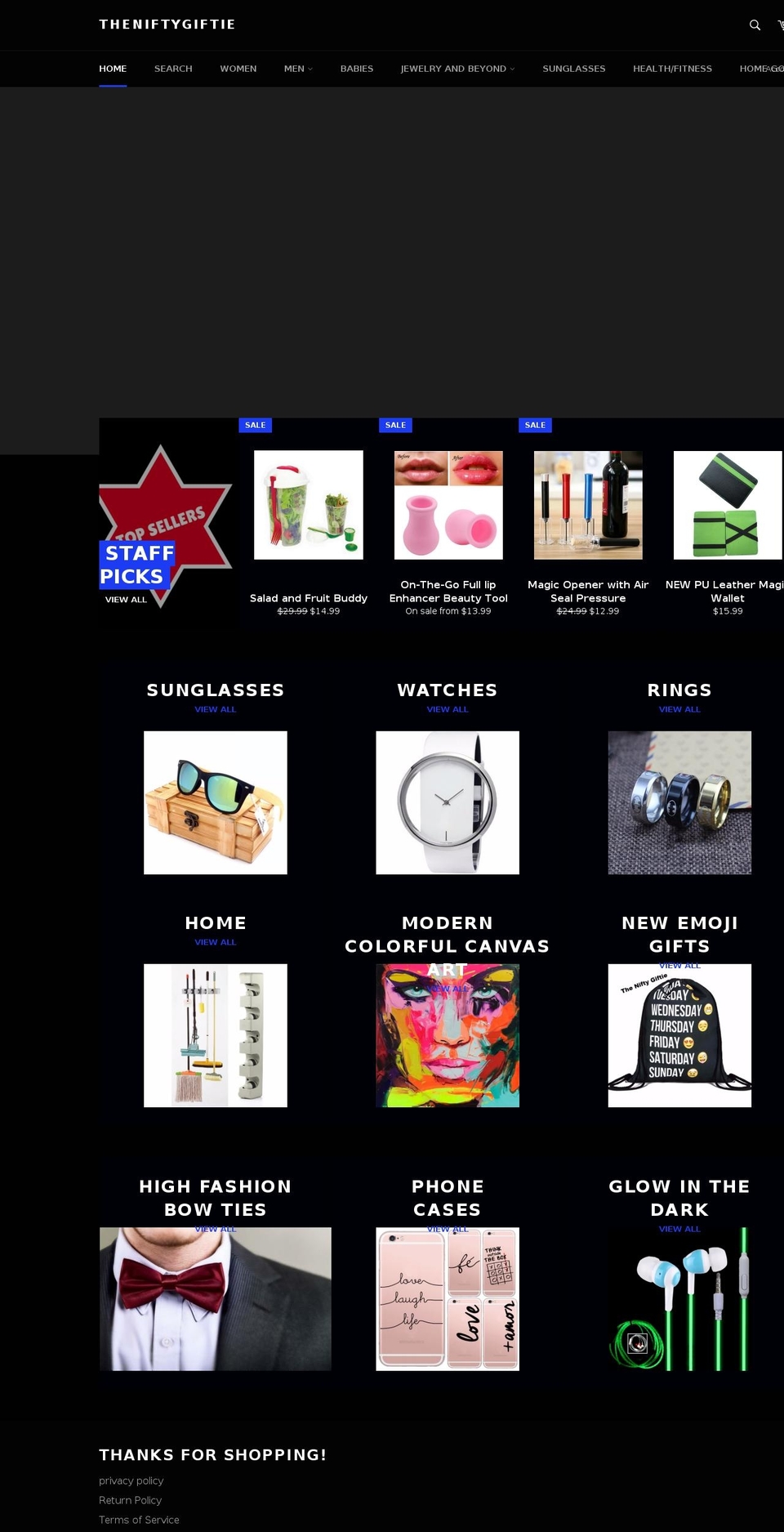 theniftygiftie.com — Shopify storefront screenshot