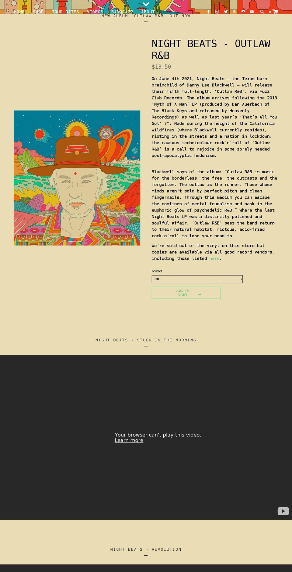 thenightbeats.us shopify website screenshot