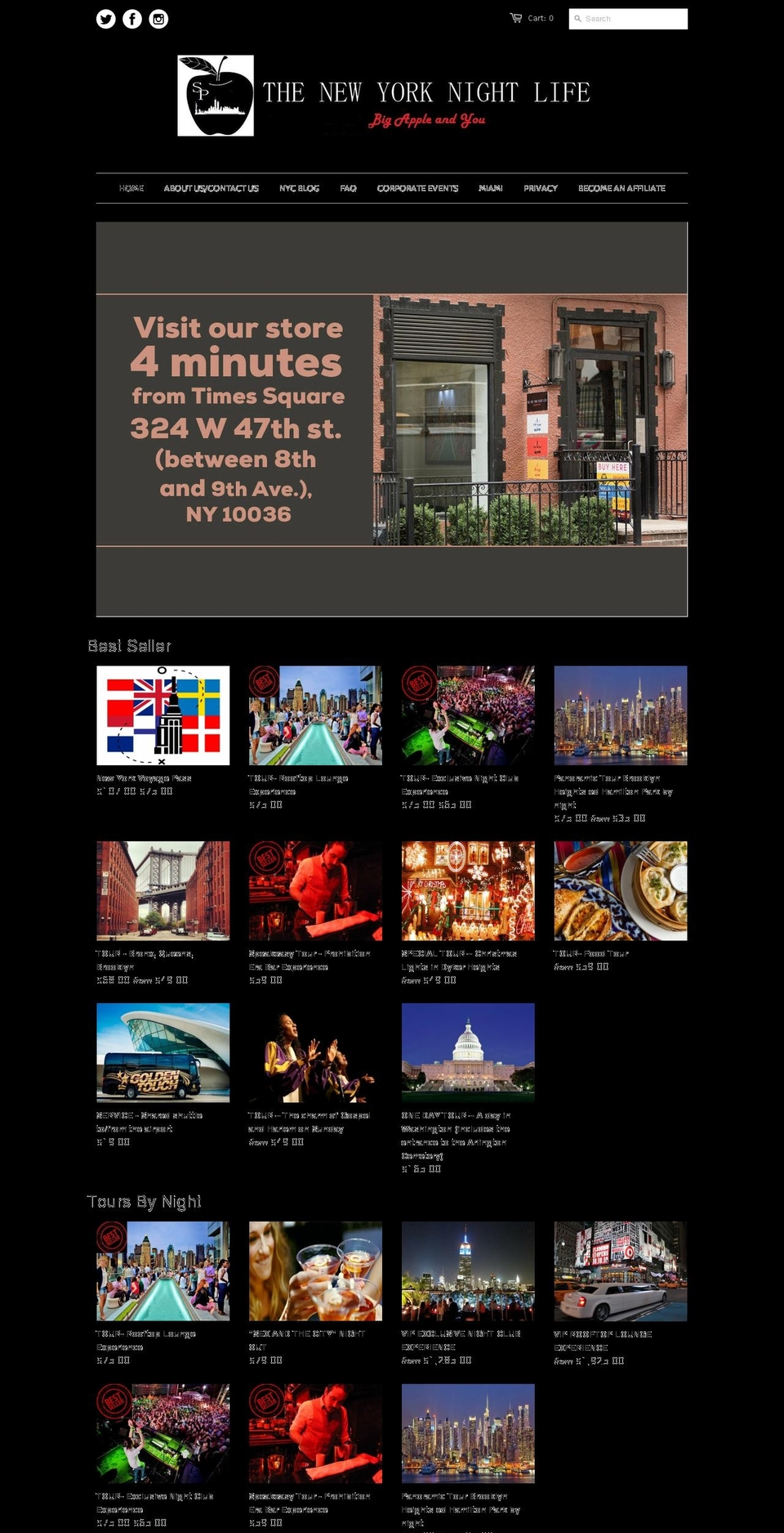 thenightlifehotels.com shopify website screenshot