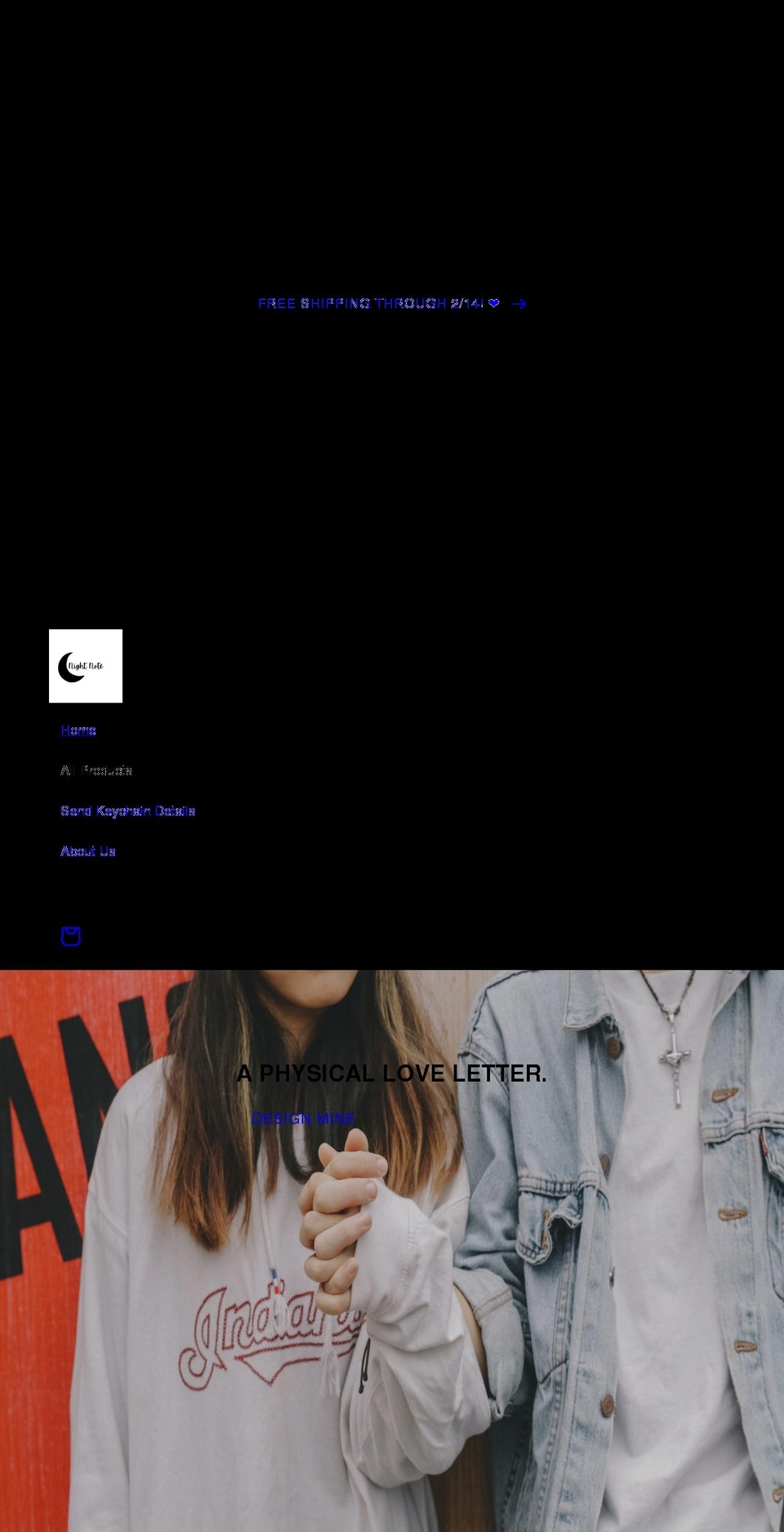 thenightnote.com shopify website screenshot