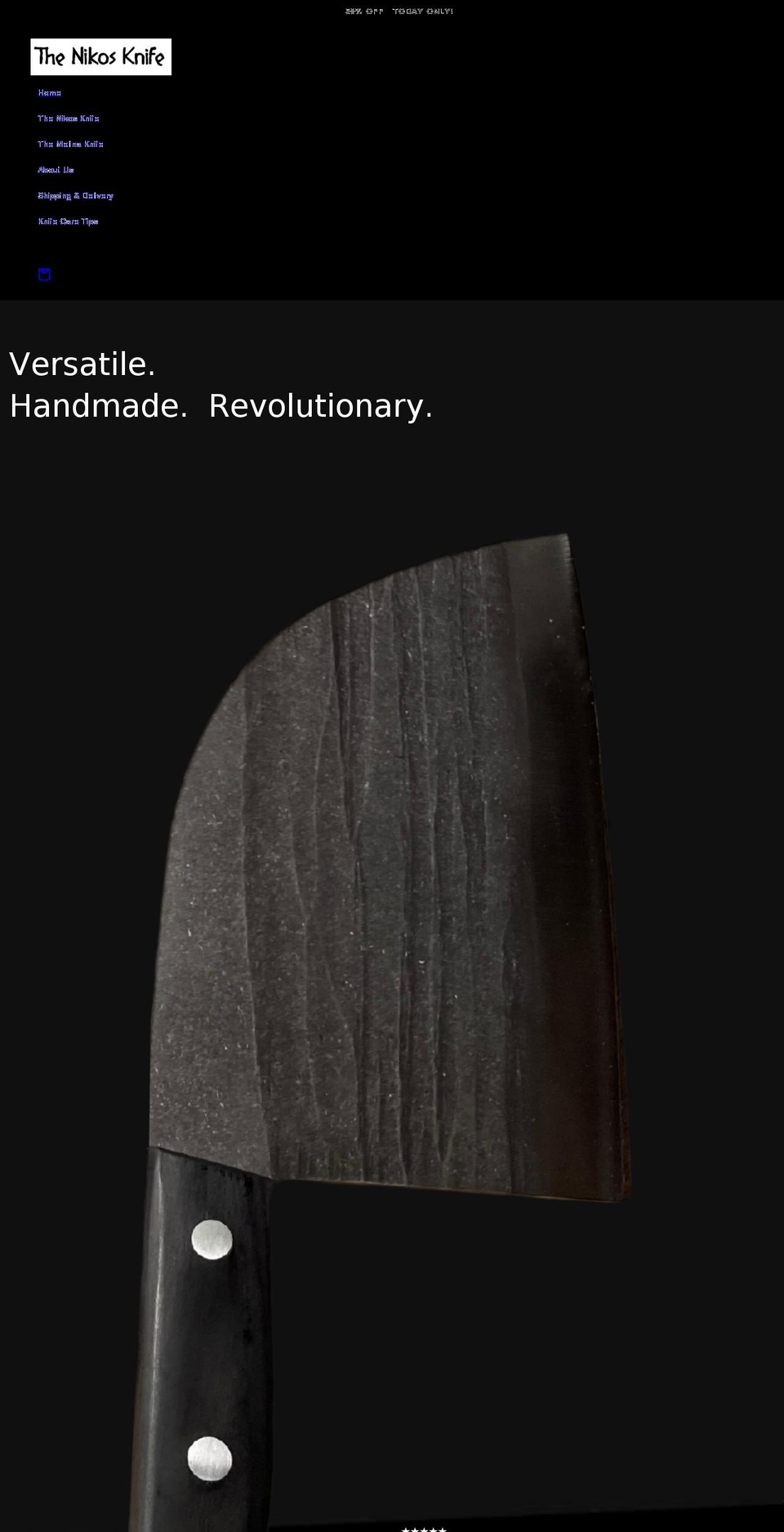 thenikosknife.com shopify website screenshot