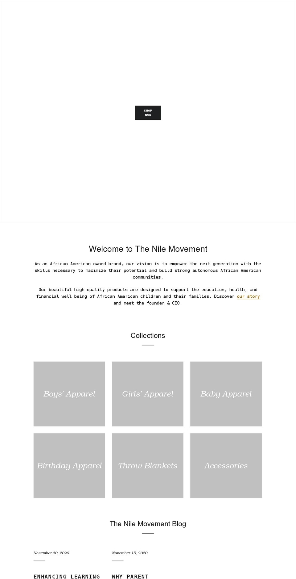 thenilemovement.com shopify website screenshot