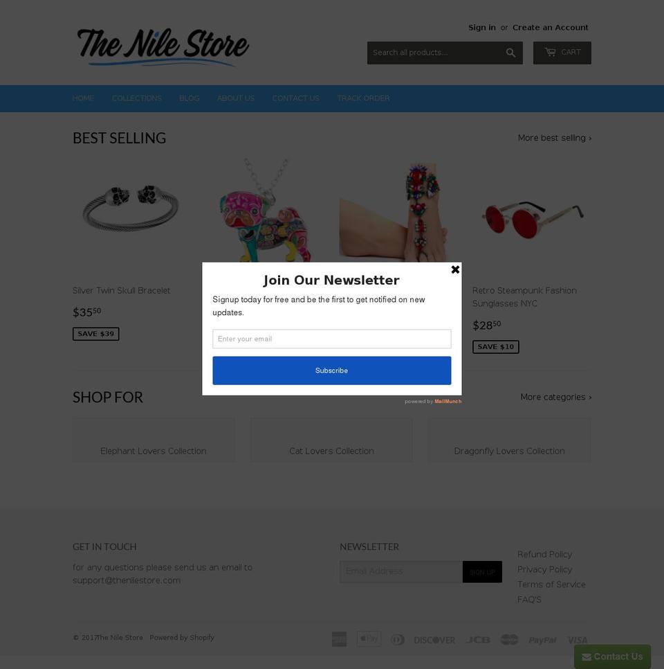 thenilestore.com shopify website screenshot