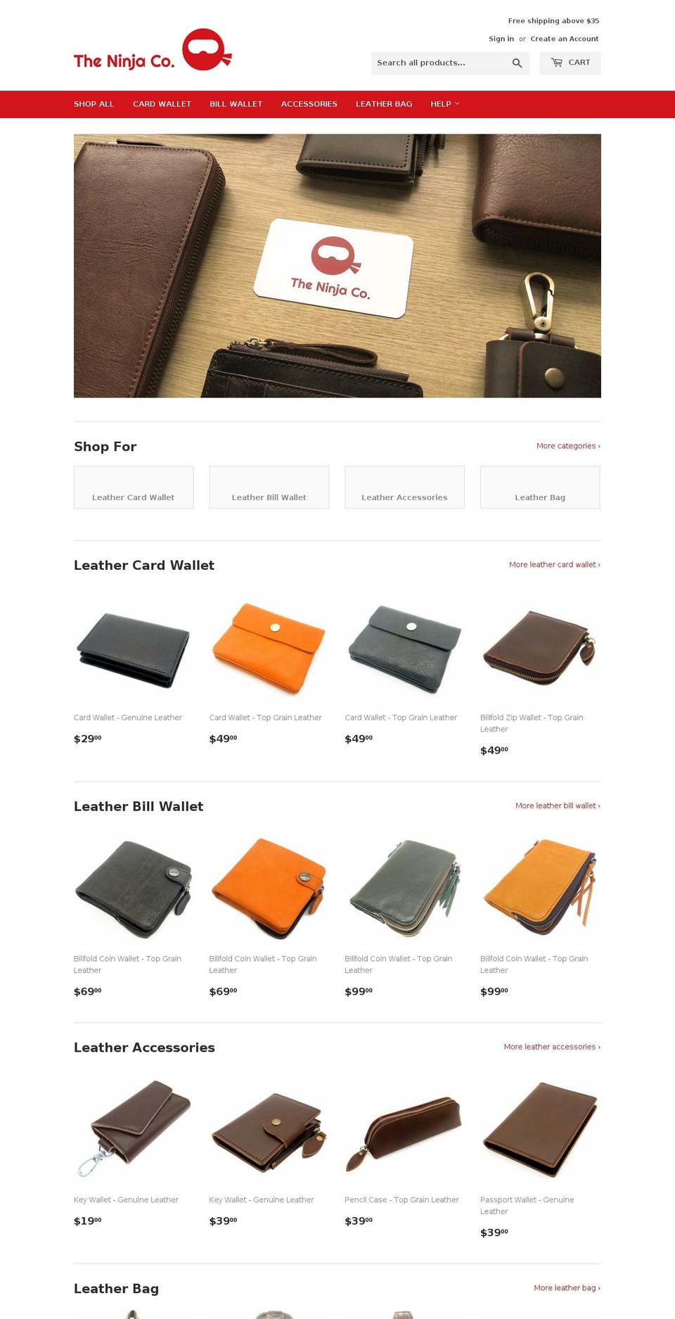 theninjaco.com — Shopify storefront screenshot