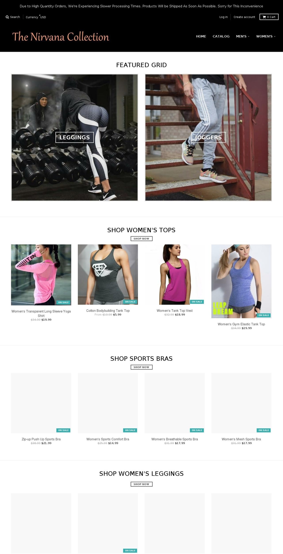 thenirvanacollection.com — Shopify storefront screenshot