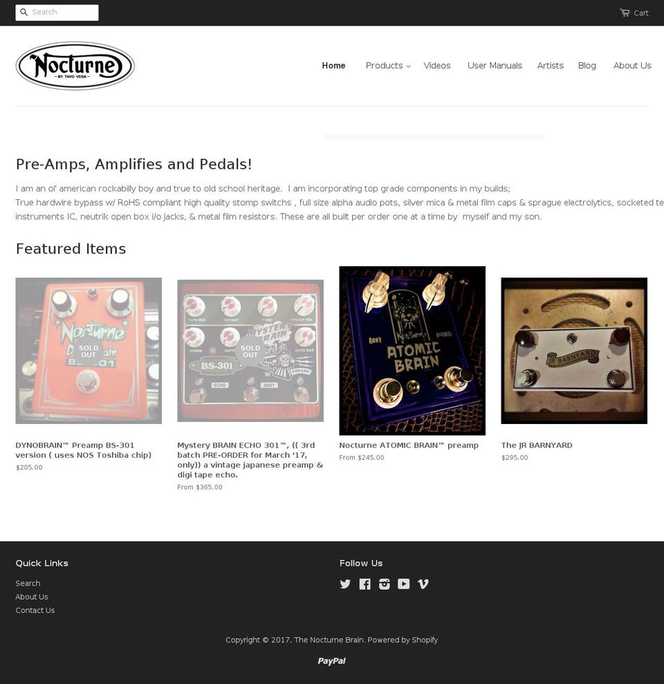 thenocturnebrain.com shopify website screenshot
