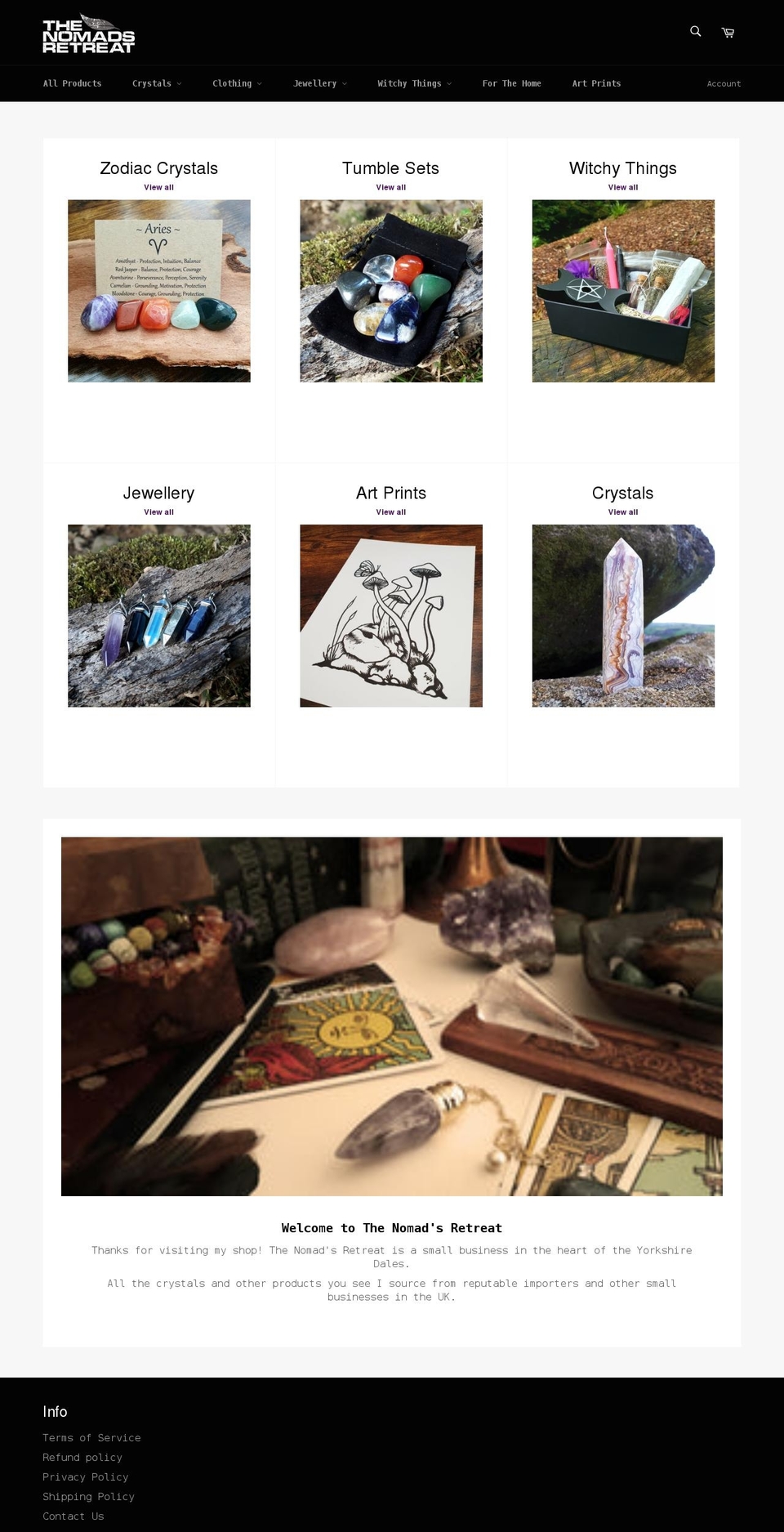 thenomadsretreat.co.uk shopify website screenshot