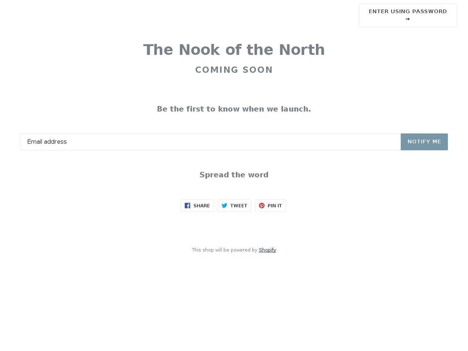 thenookofthenorth.com shopify website screenshot