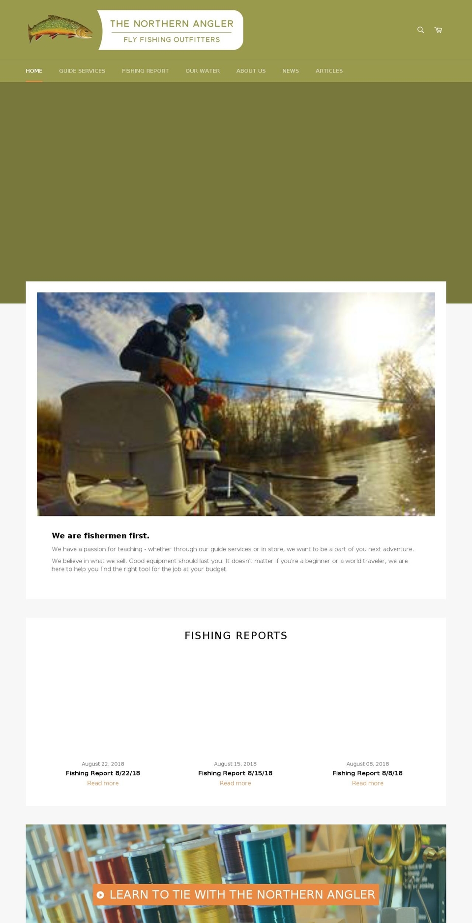 thenorthernangler.com shopify website screenshot