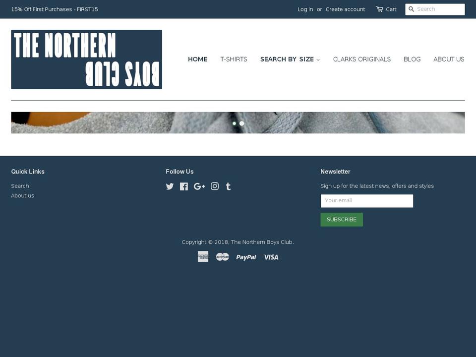 thenorthernboysclub.com — Shopify storefront screenshot
