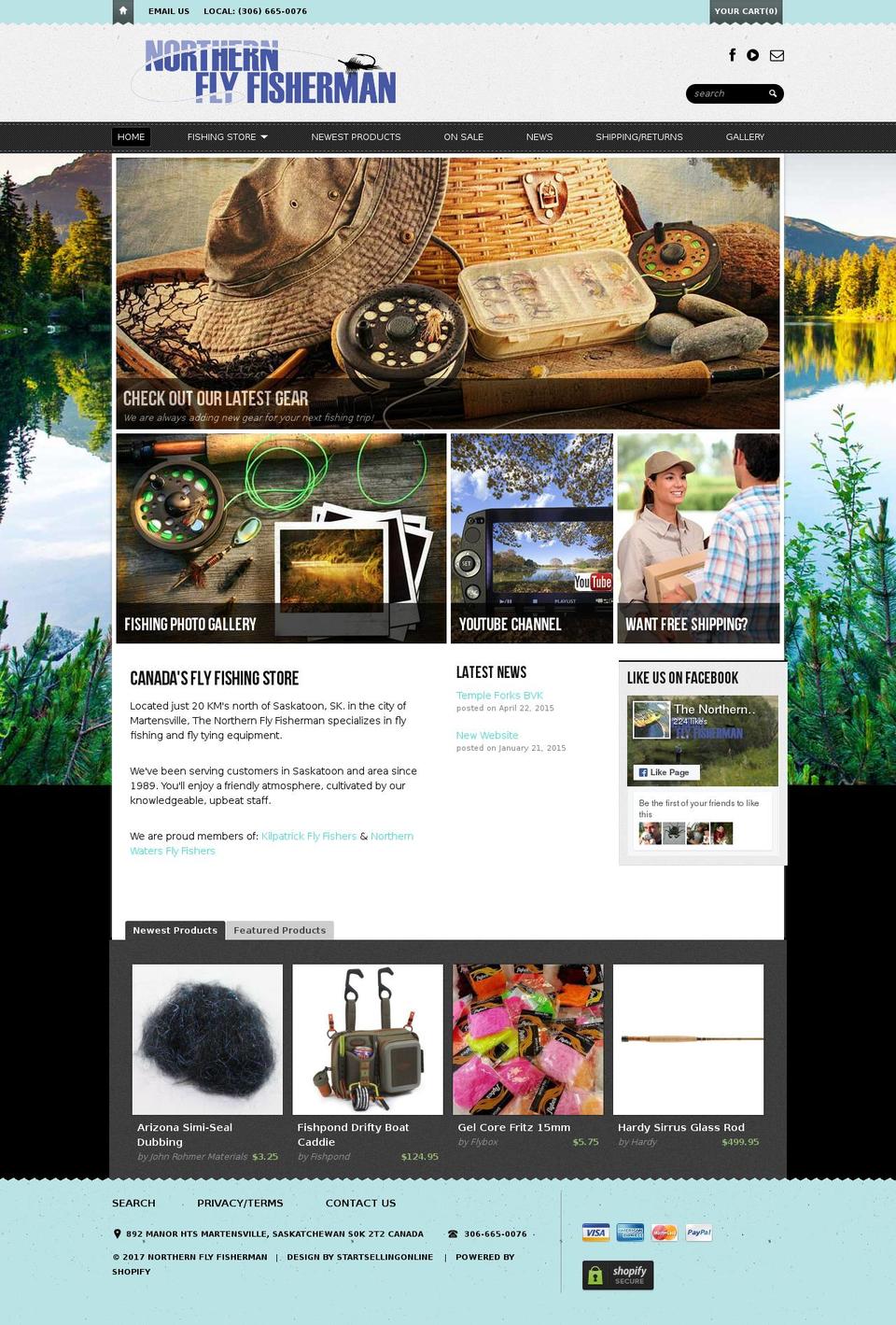Reign Shopify theme site example thenorthernflyfisherman.com