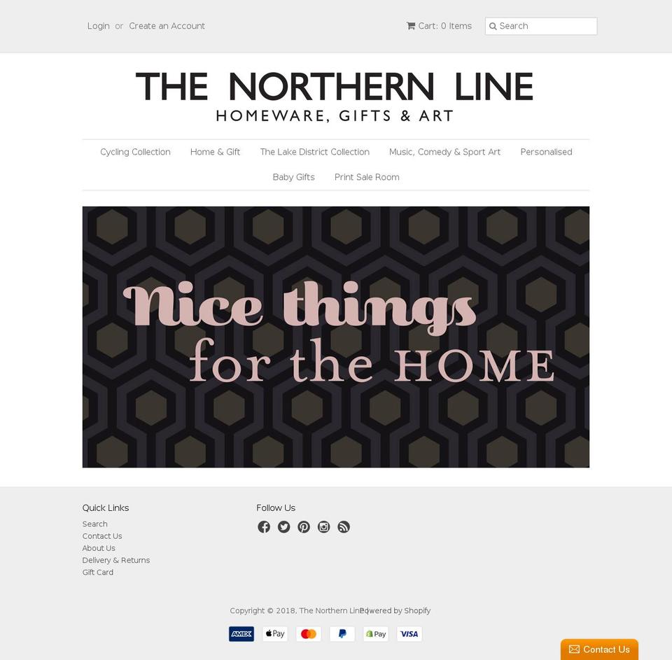 thenorthernline.co.uk shopify website screenshot