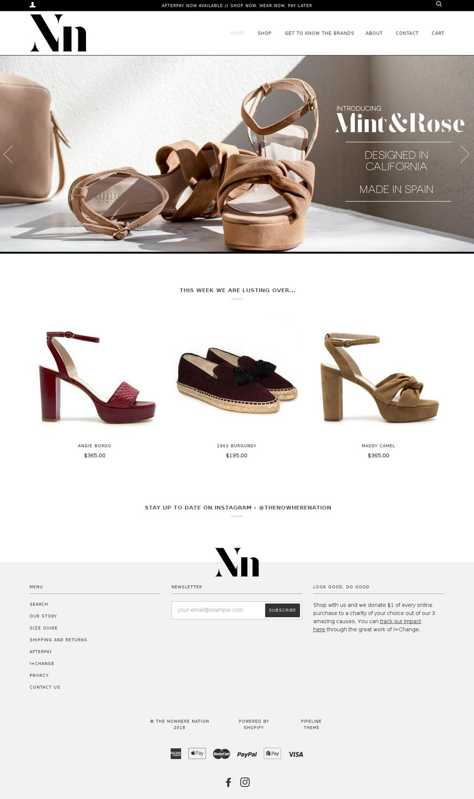 thenowherenation.com — Shopify storefront screenshot