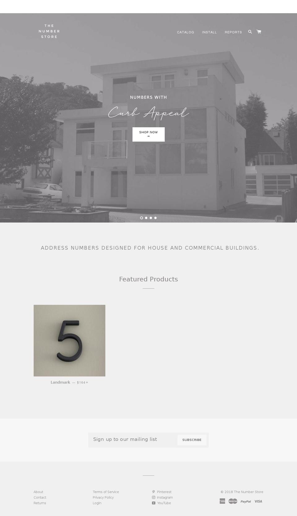 thenumberstore.com — Shopify storefront screenshot