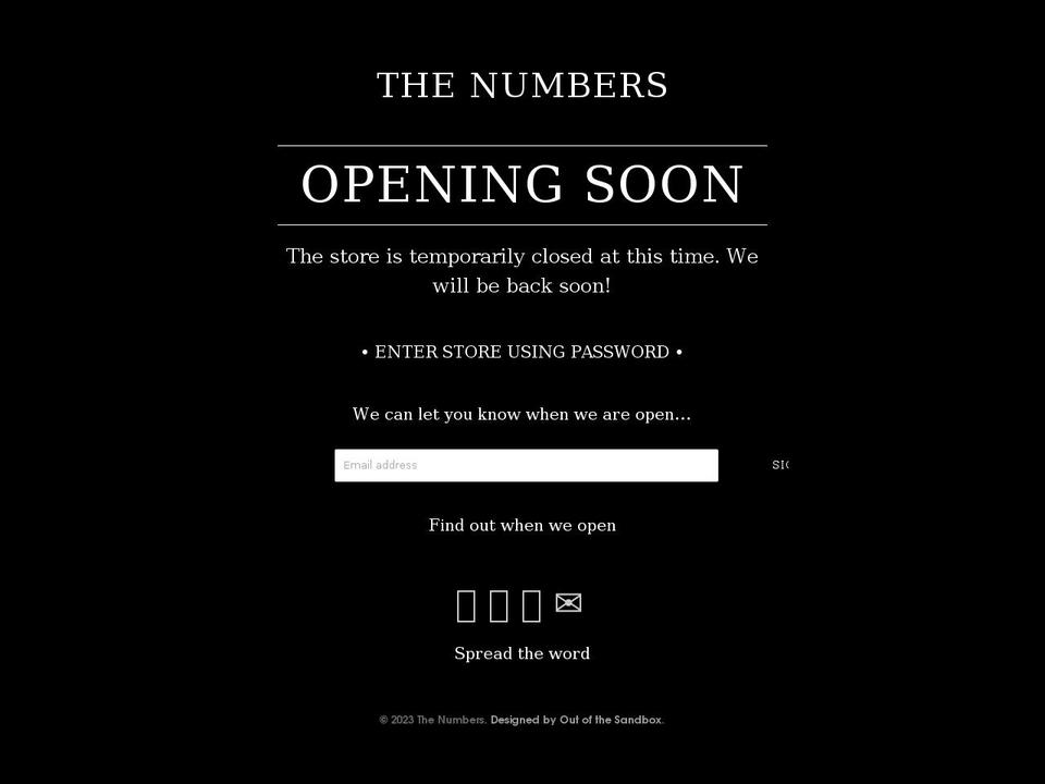 thenumbersuk.com — Shopify storefront screenshot