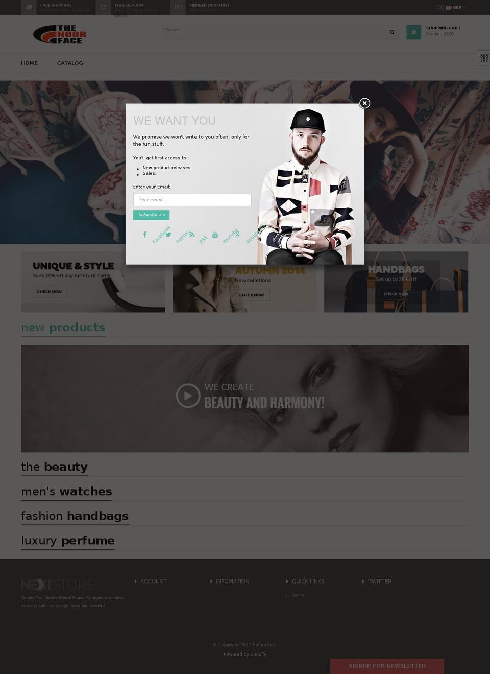 ap-next-store-simple Shopify theme site example thenurface.com