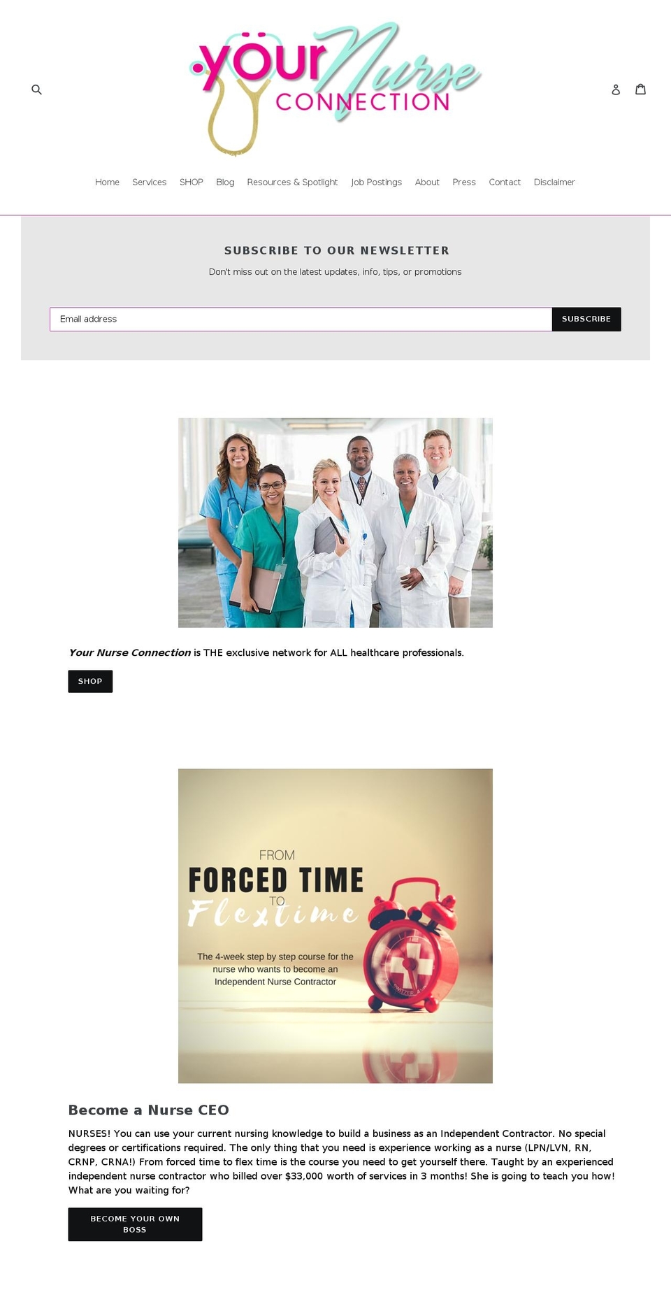 thenurseconnect.com — Shopify storefront screenshot