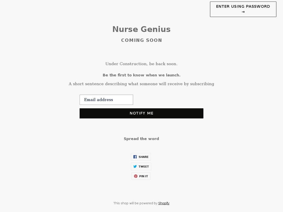 thenursegenius.com shopify website screenshot