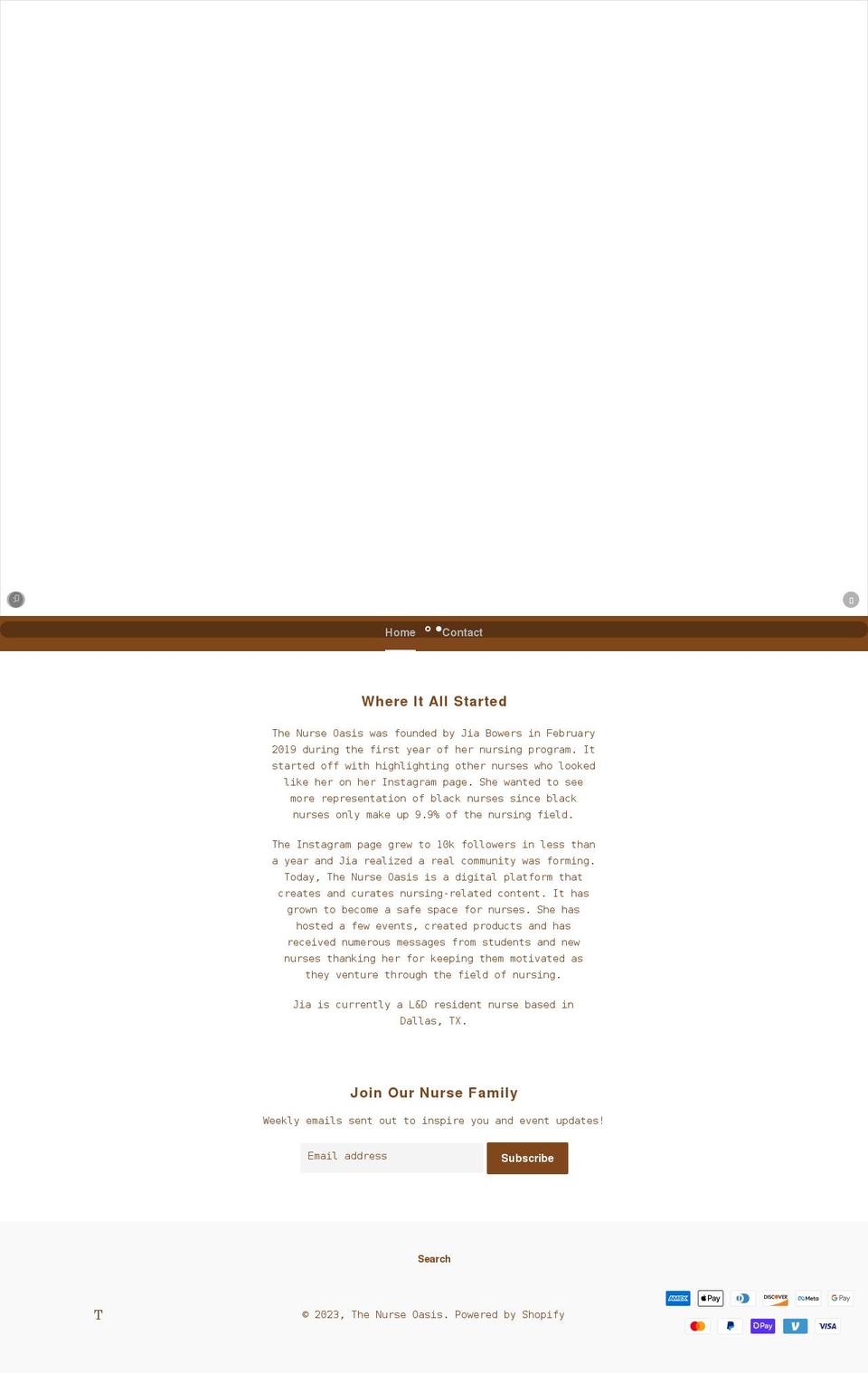 thenurseoasis.com shopify website screenshot