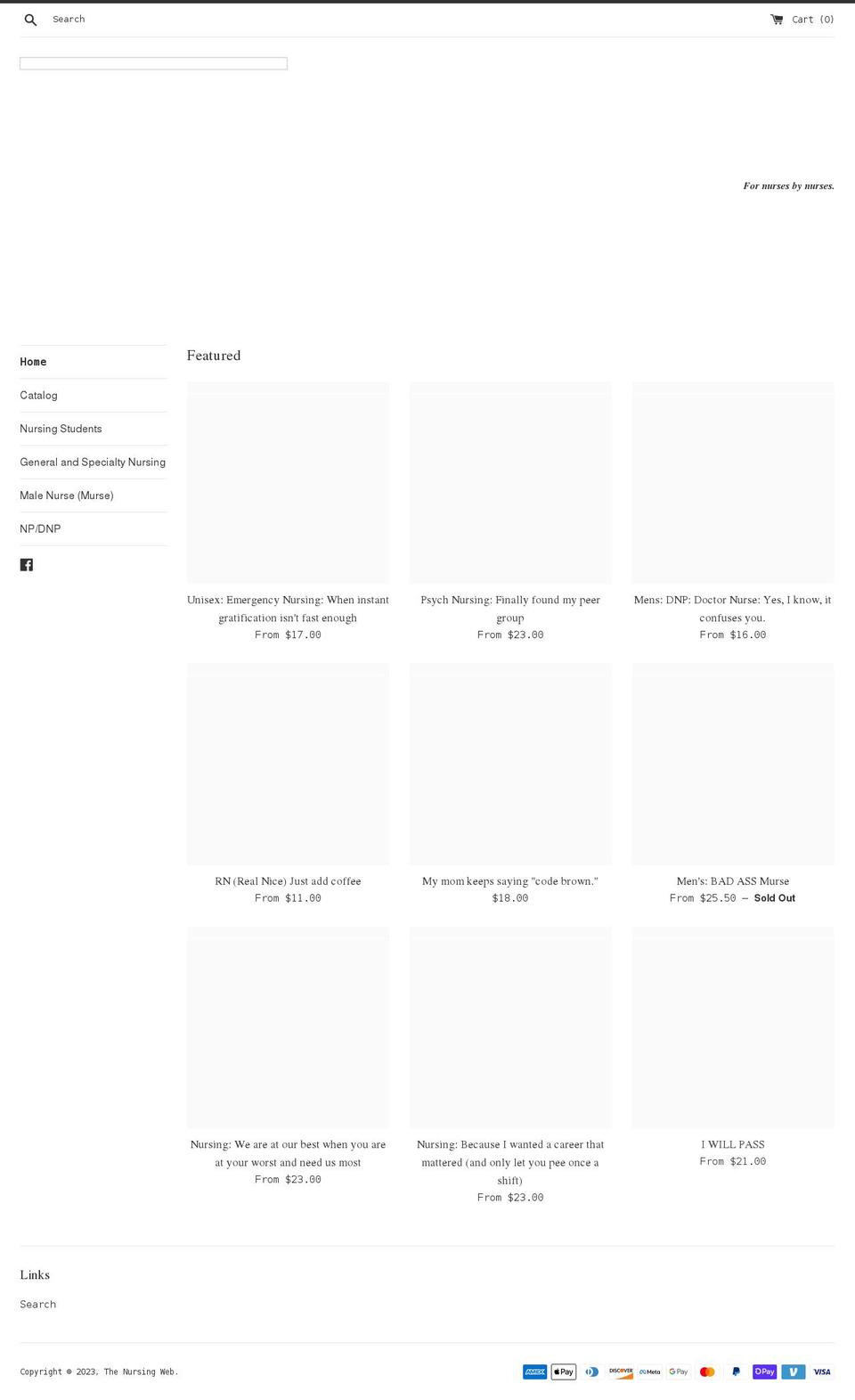 thenursingweb.com shopify website screenshot