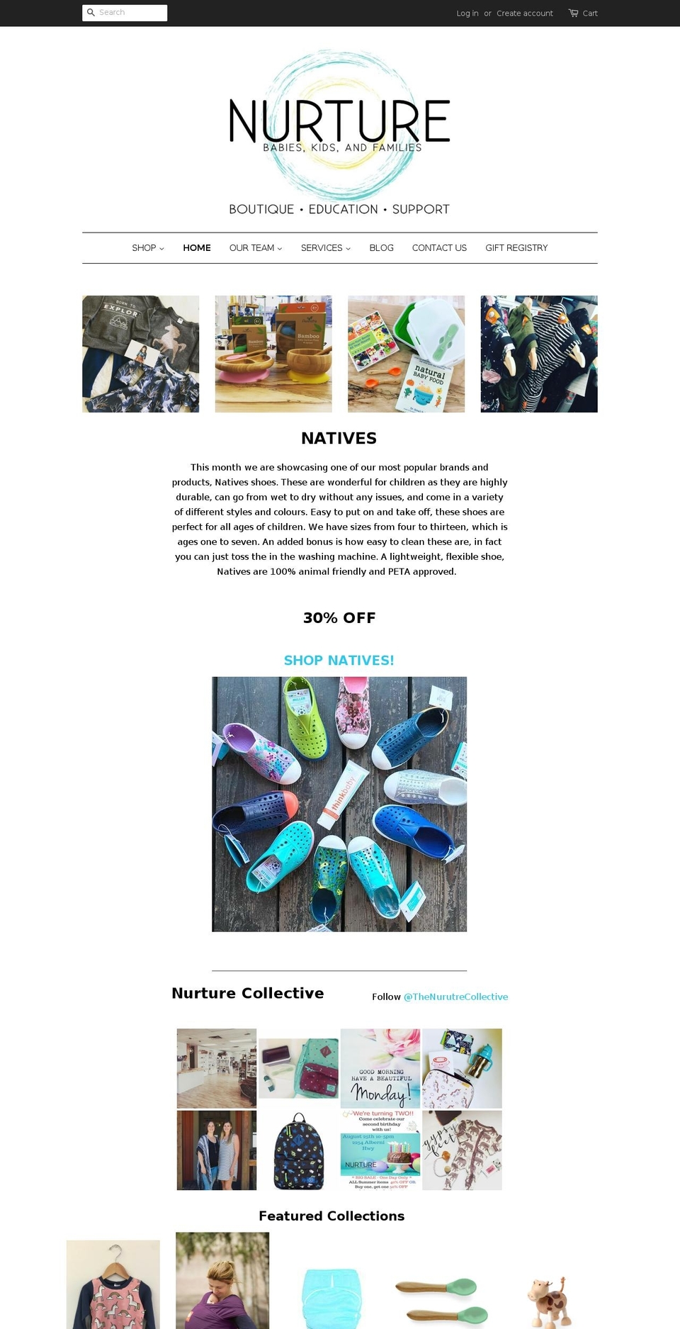 thenurturecollective.ca shopify website screenshot