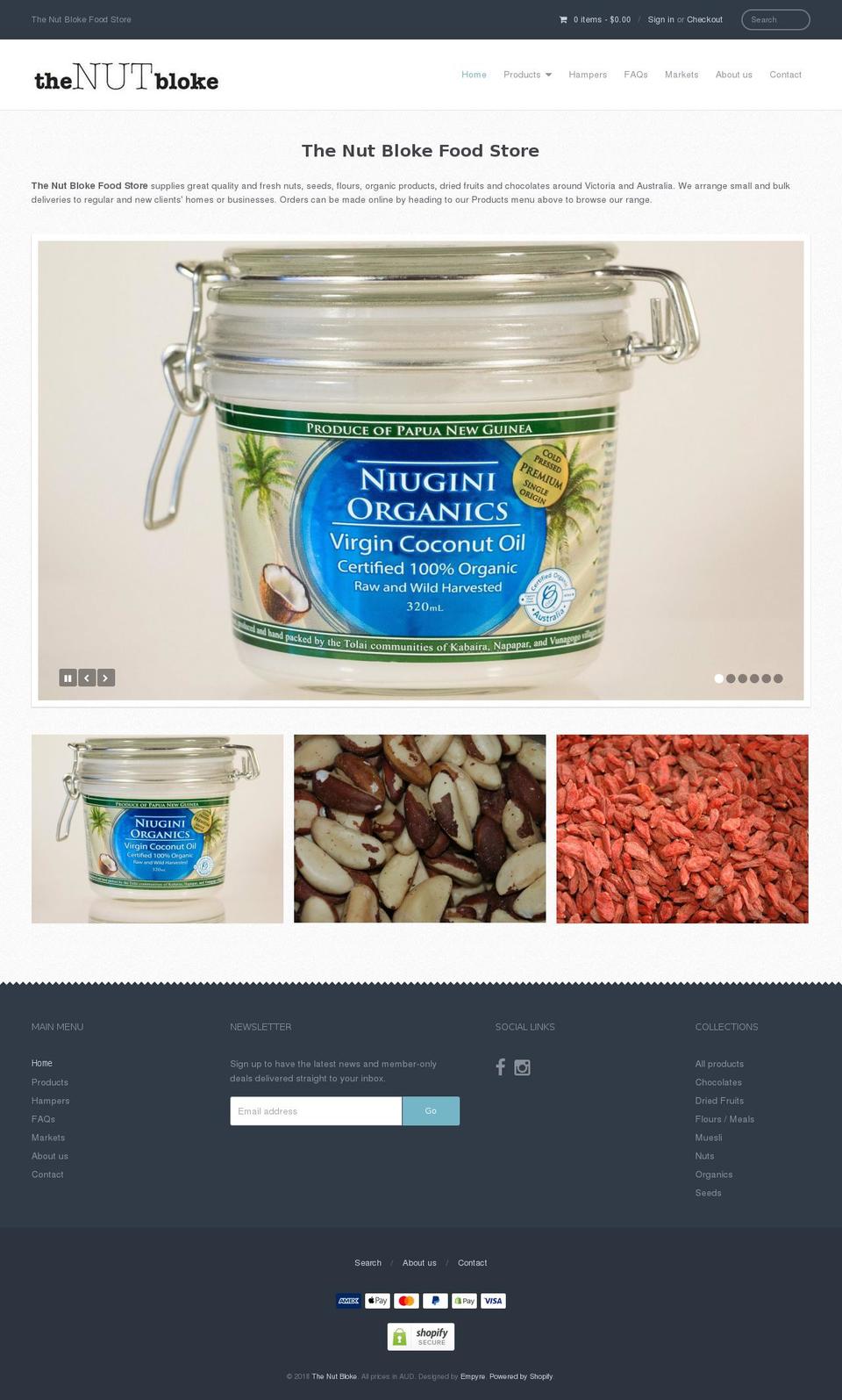 thenutbloke.com.au shopify website screenshot