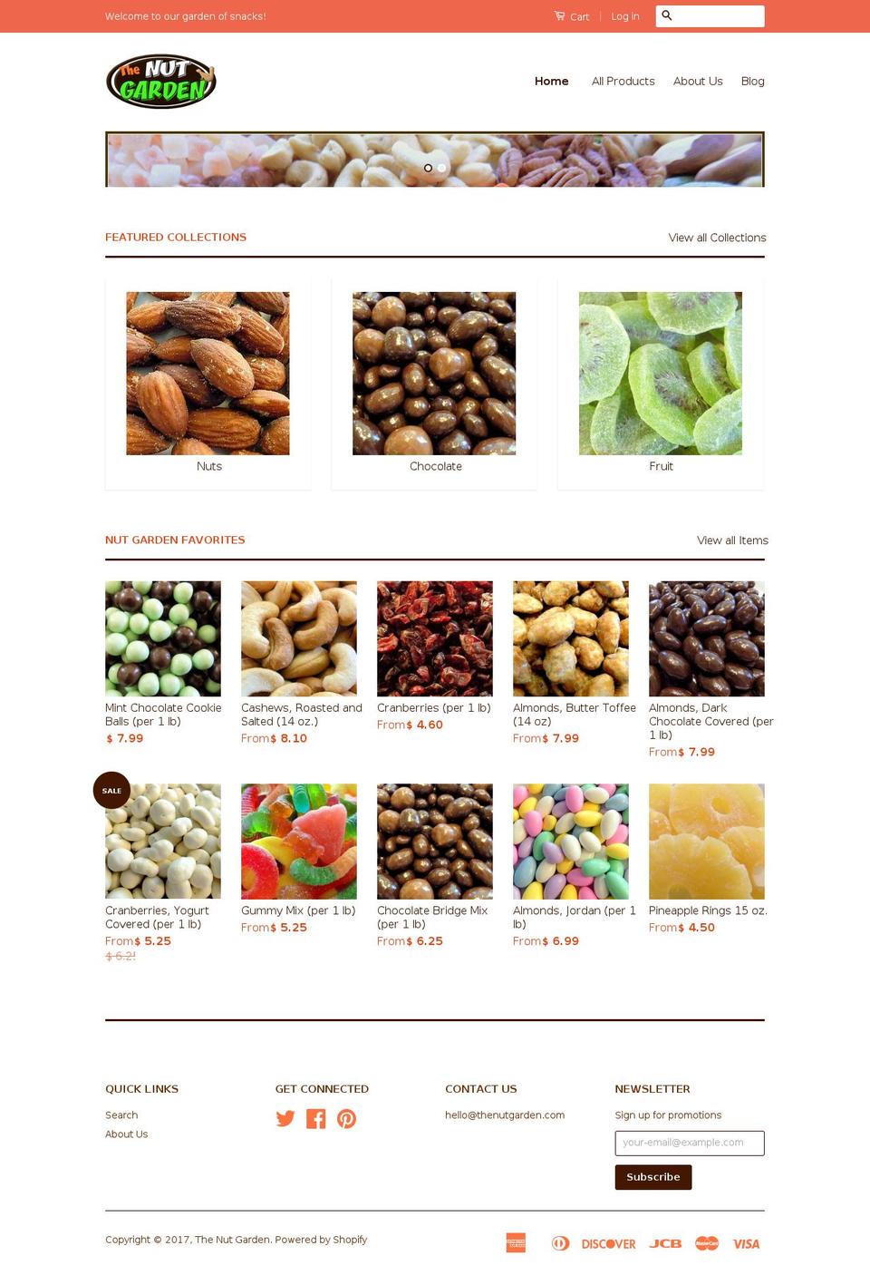 thenutgarden.com shopify website screenshot