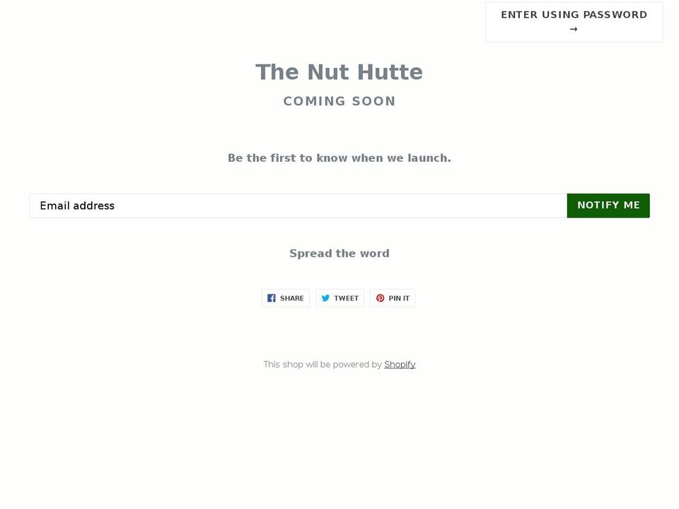 thenuthutte.com shopify website screenshot