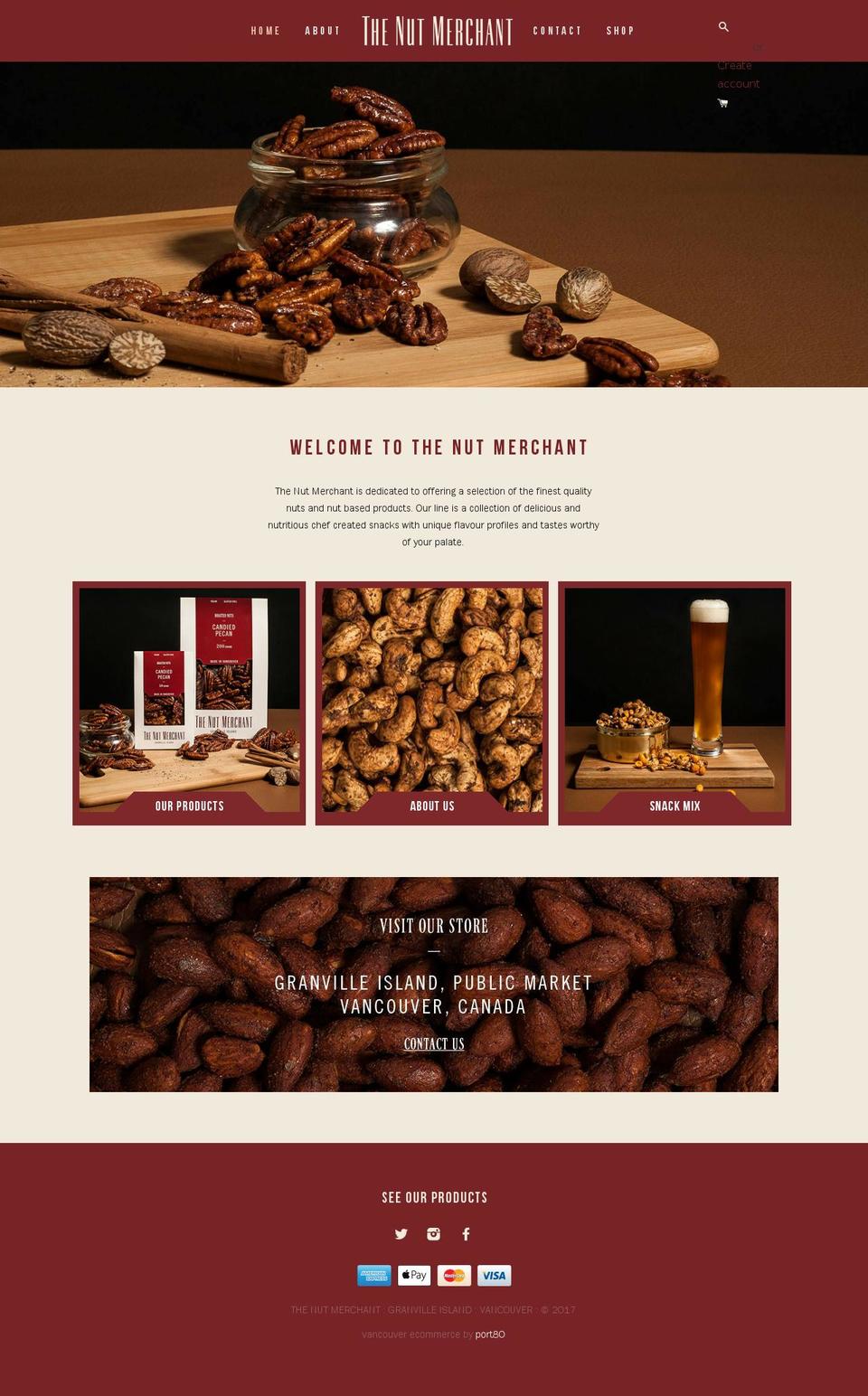 thenutmerchant.com shopify website screenshot