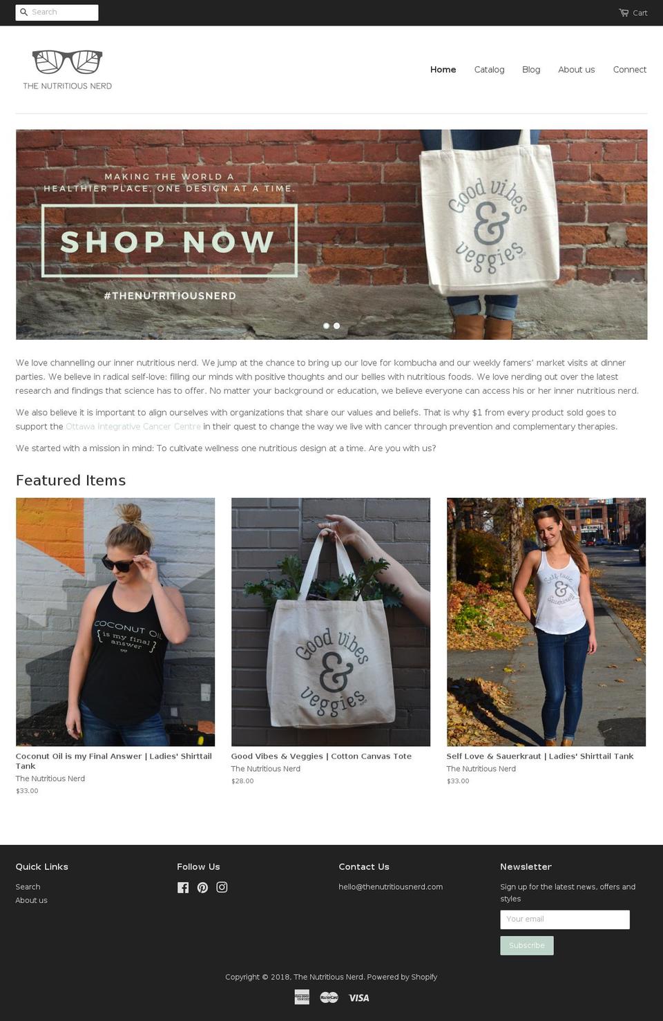 thenutritiousnerd.com shopify website screenshot