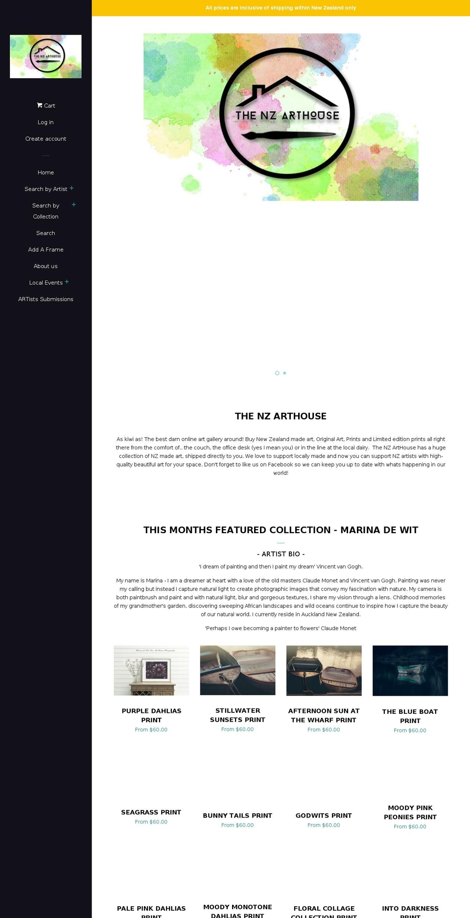 Pop (with Laybuy) Shopify theme site example thenzarthouse.com