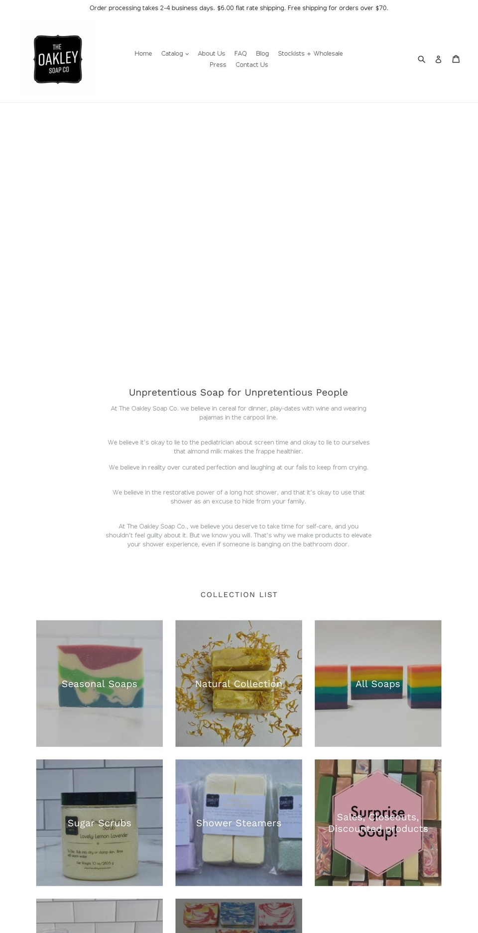 theoakleysoapco.com — Shopify storefront screenshot