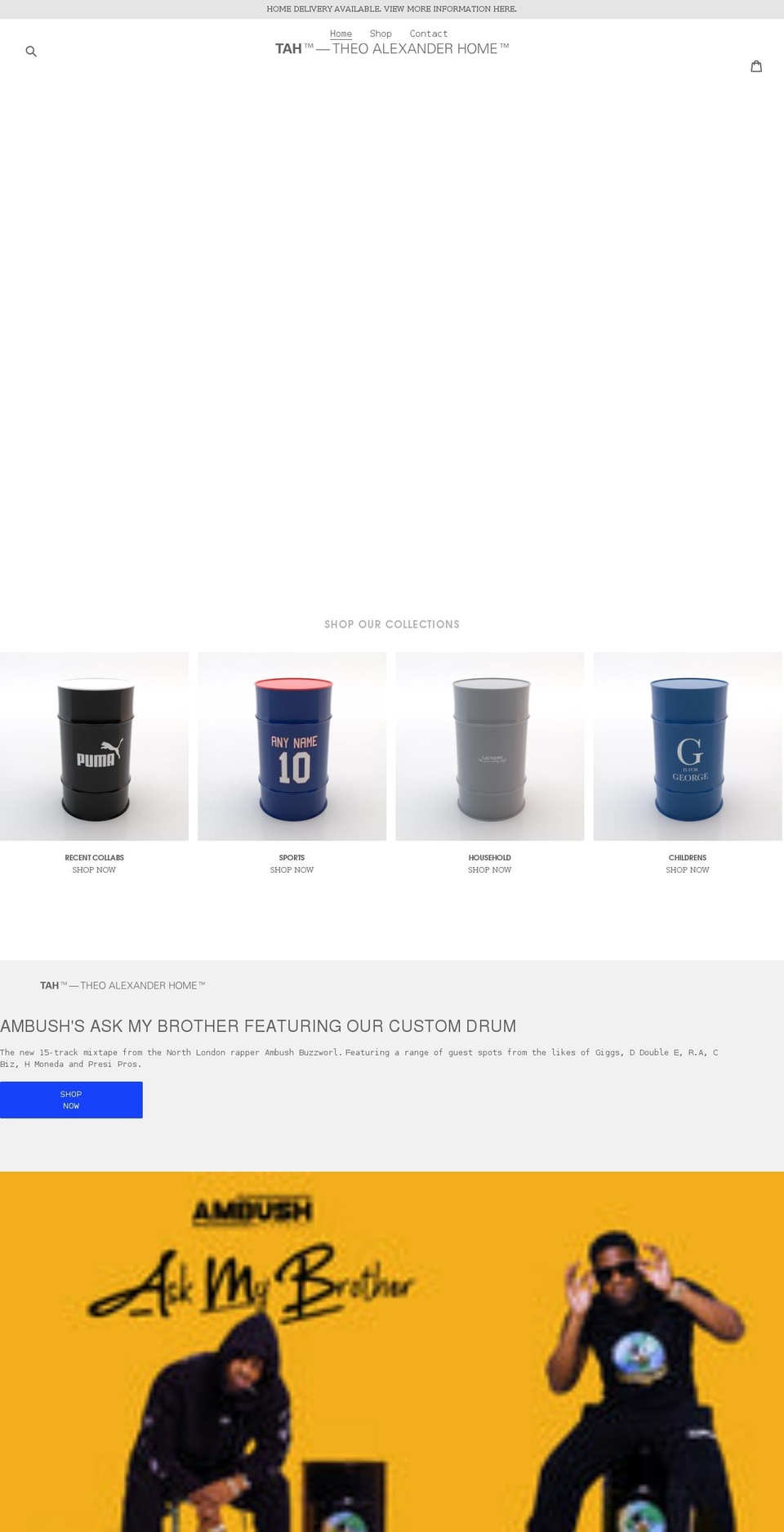theoalexanderhome.co.uk shopify website screenshot