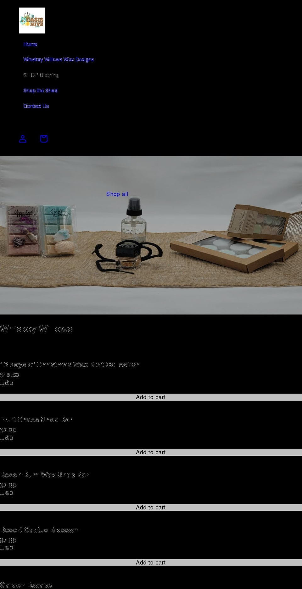 theoasishiveboutique.com shopify website screenshot