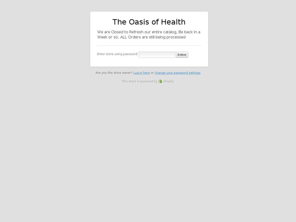 theoasisofhealth.com shopify website screenshot