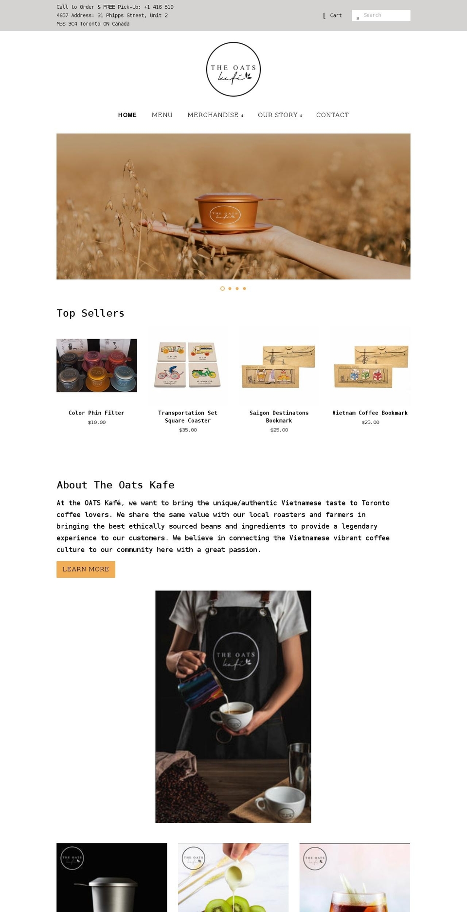 theoatskafe.com shopify website screenshot