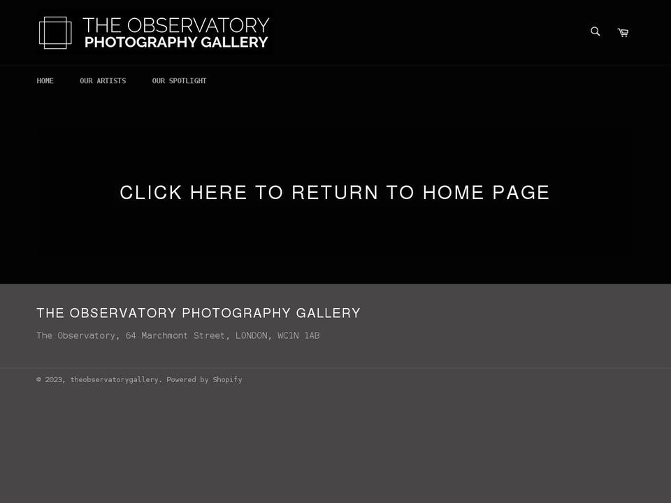 theobservatorygallery.myshopify.com shopify website screenshot
