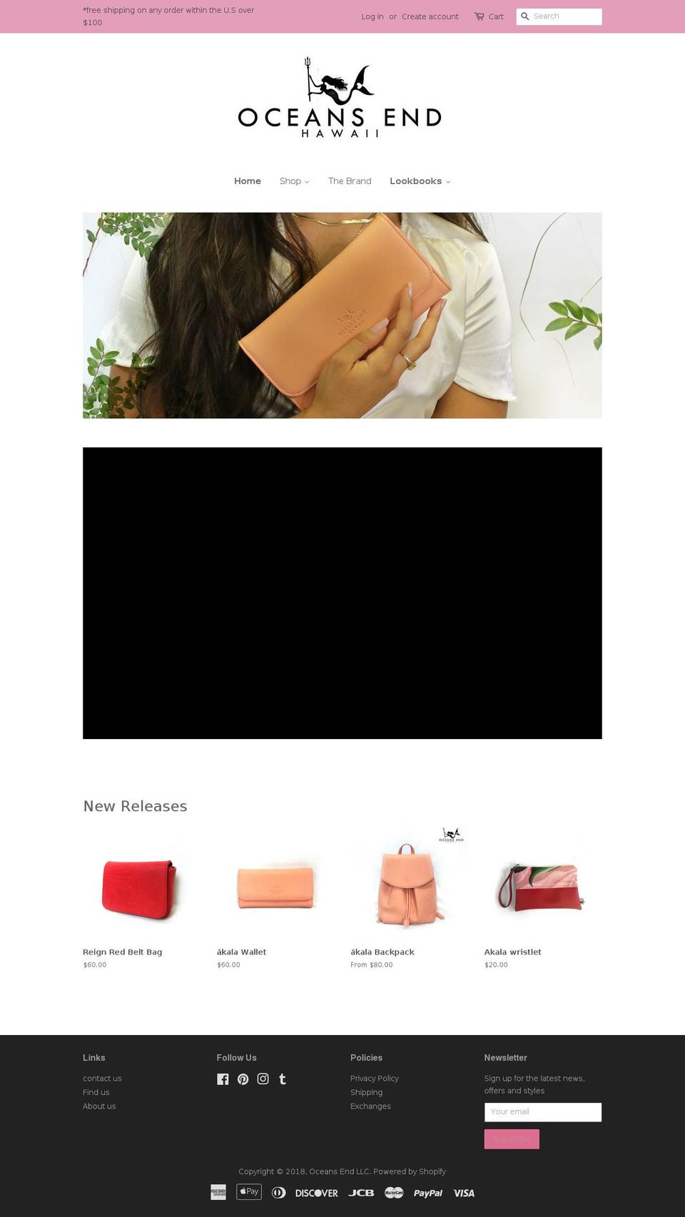 theoceansend.com shopify website screenshot