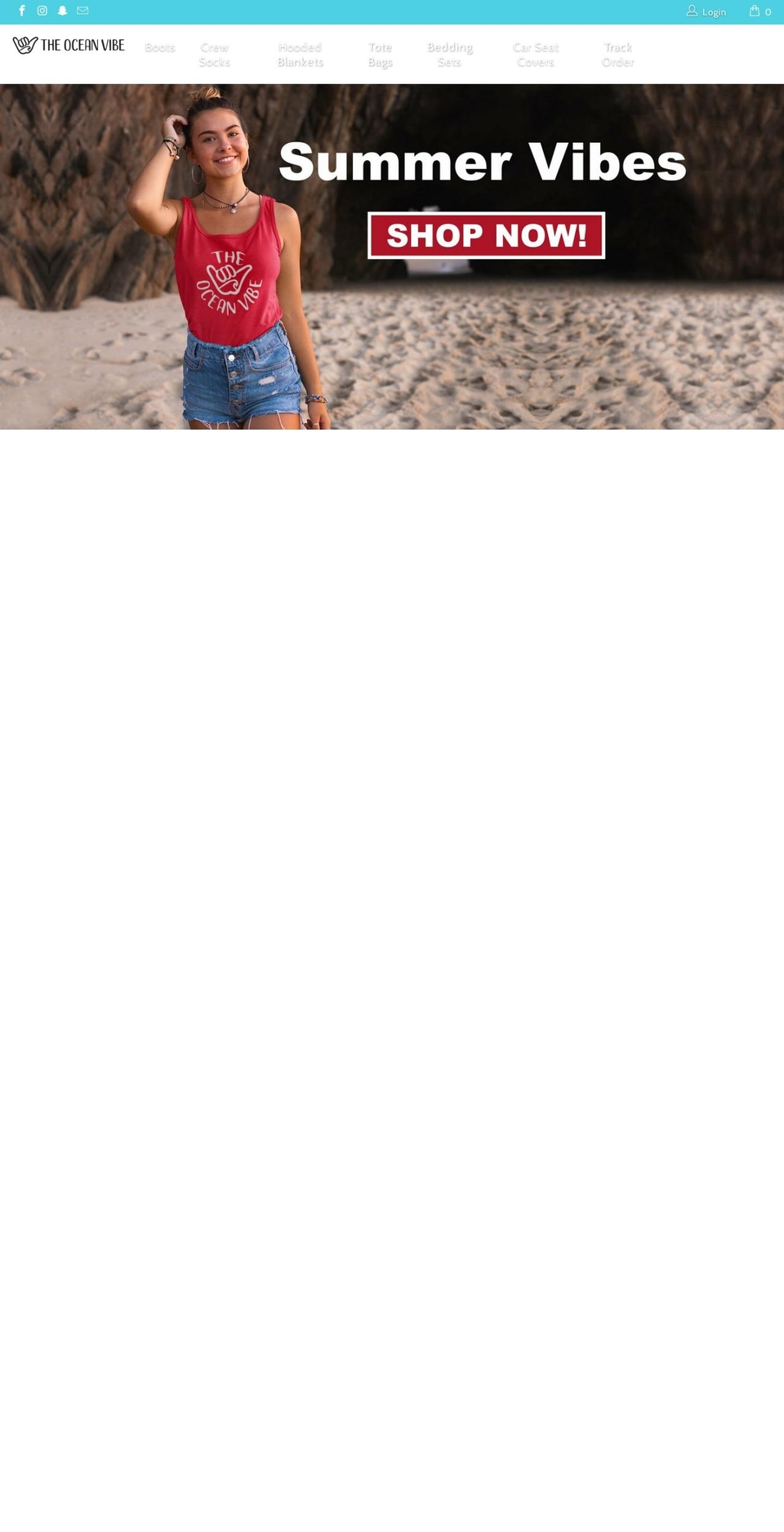 theoceanvibe.com shopify website screenshot
