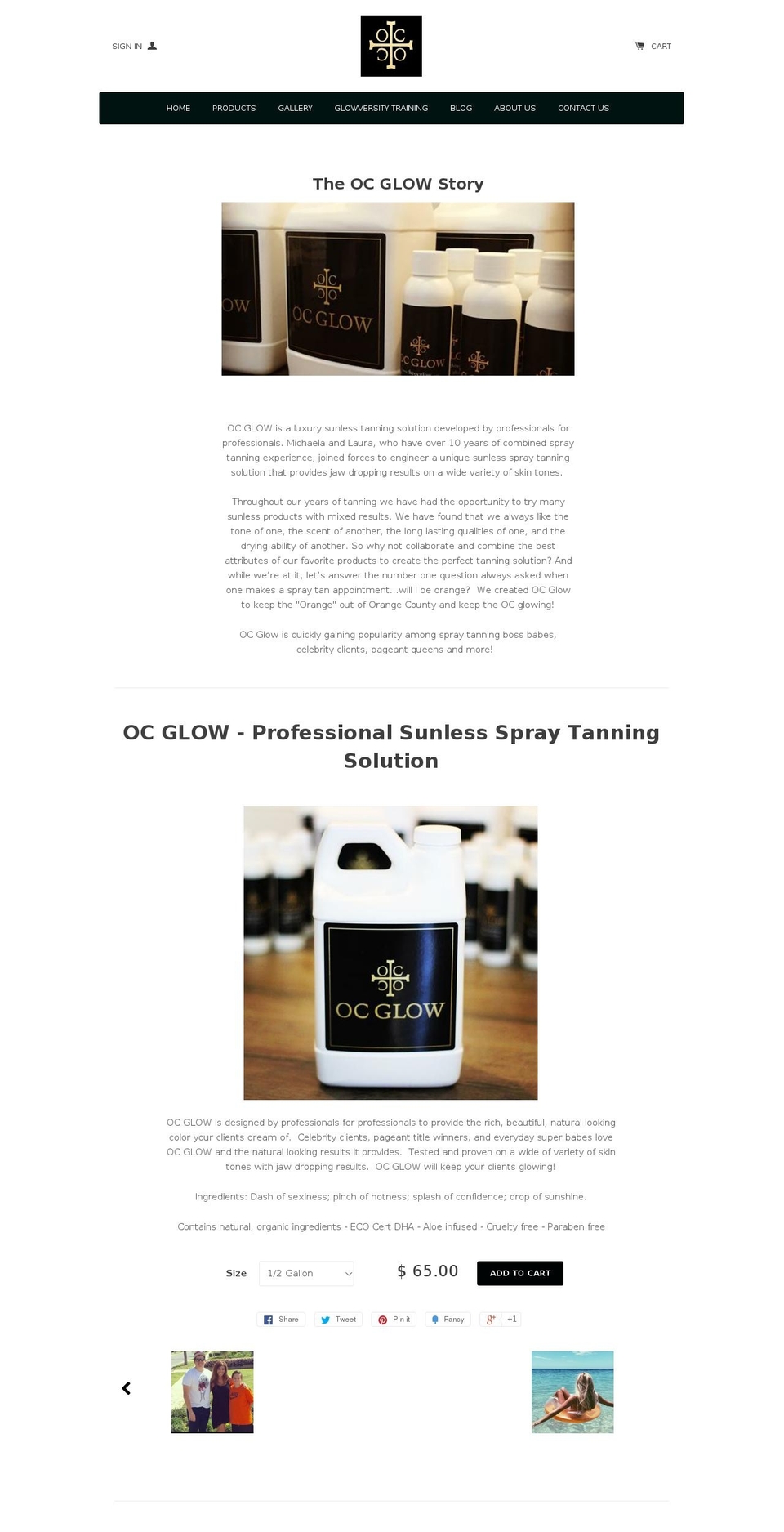 theocglow.com shopify website screenshot