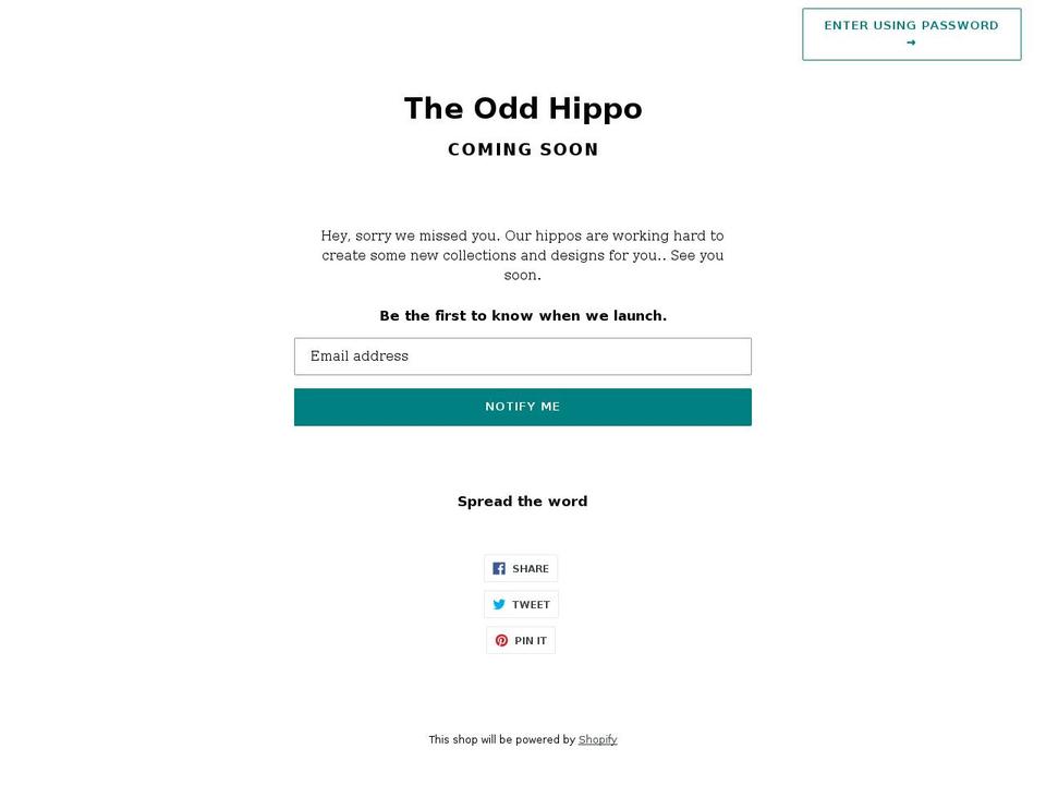 theoddhippo.com — Shopify storefront screenshot
