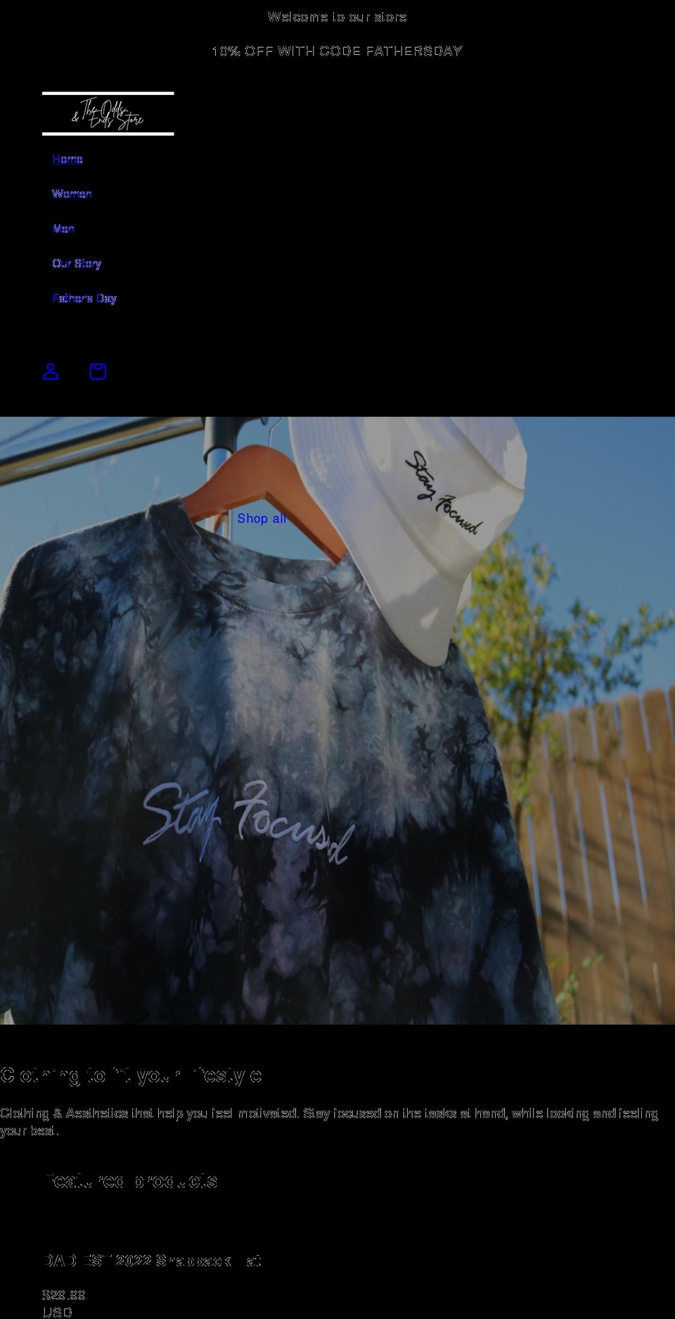 theoddsandendsstore.com shopify website screenshot