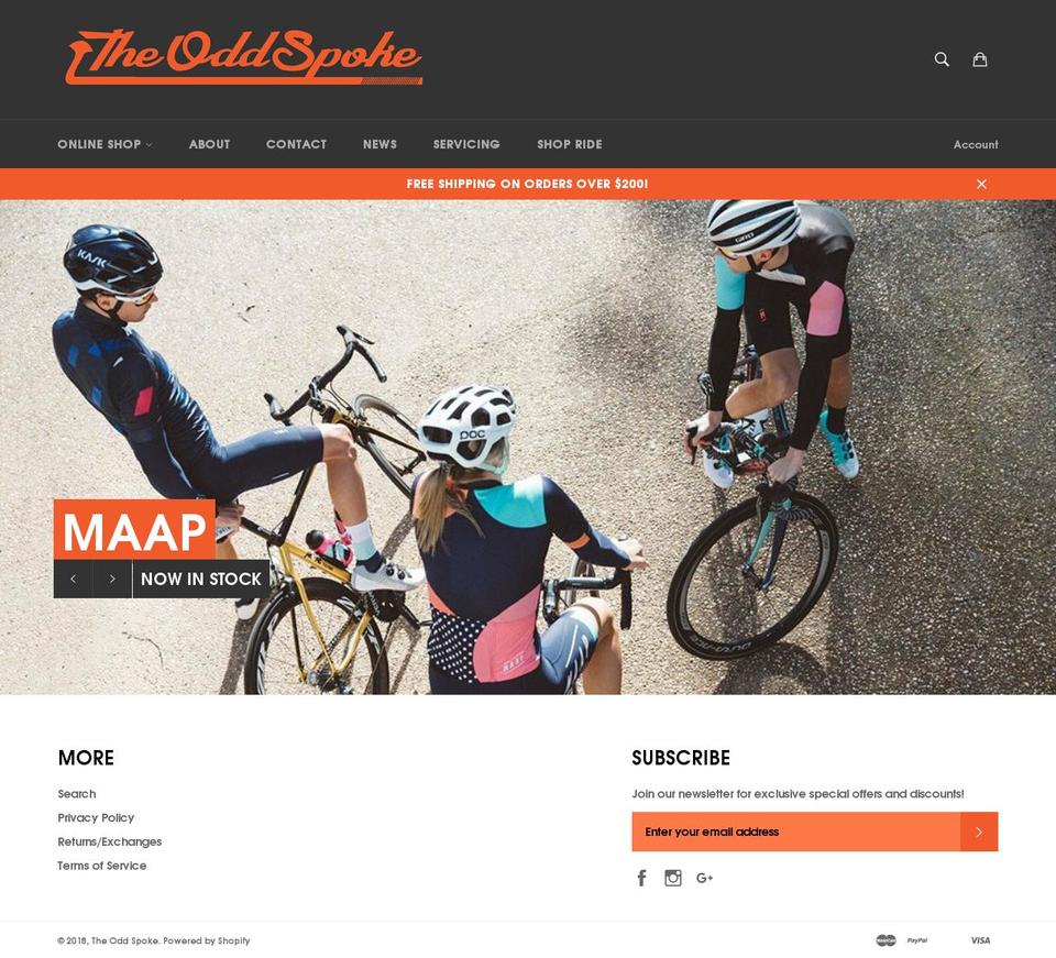 theoddspoke.com.au shopify website screenshot