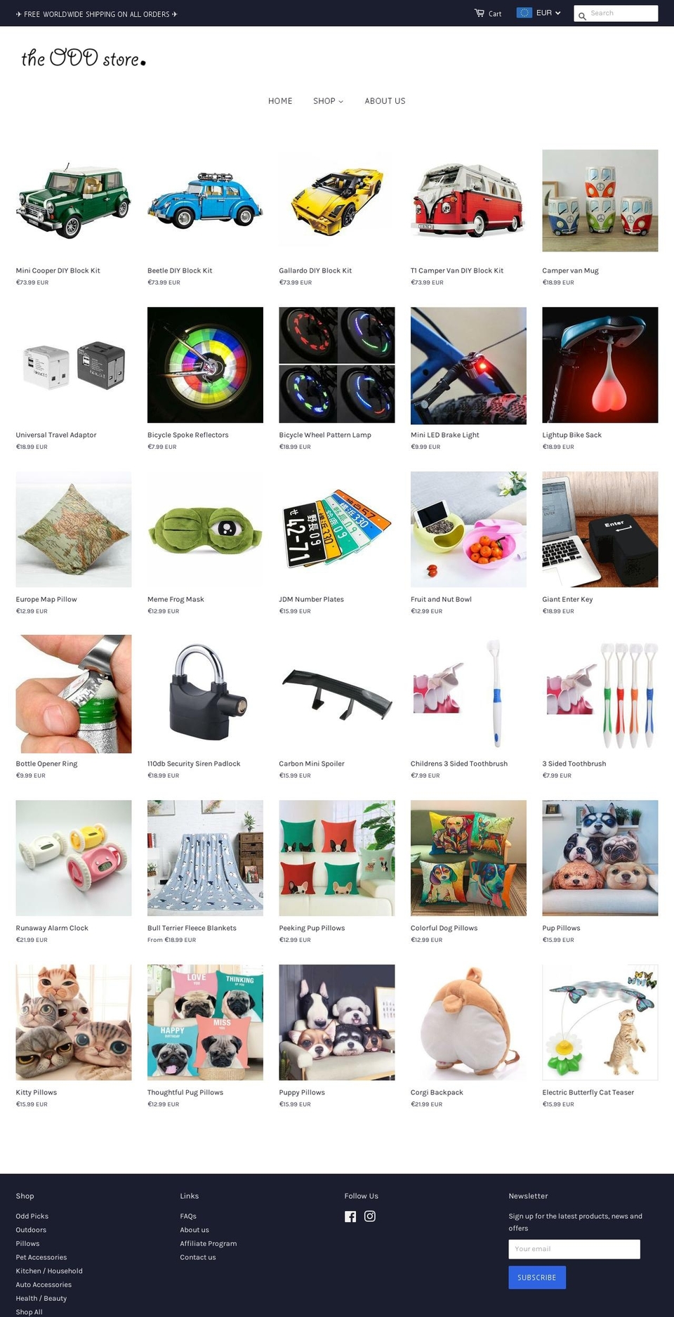 theoddstore.com — Shopify storefront screenshot