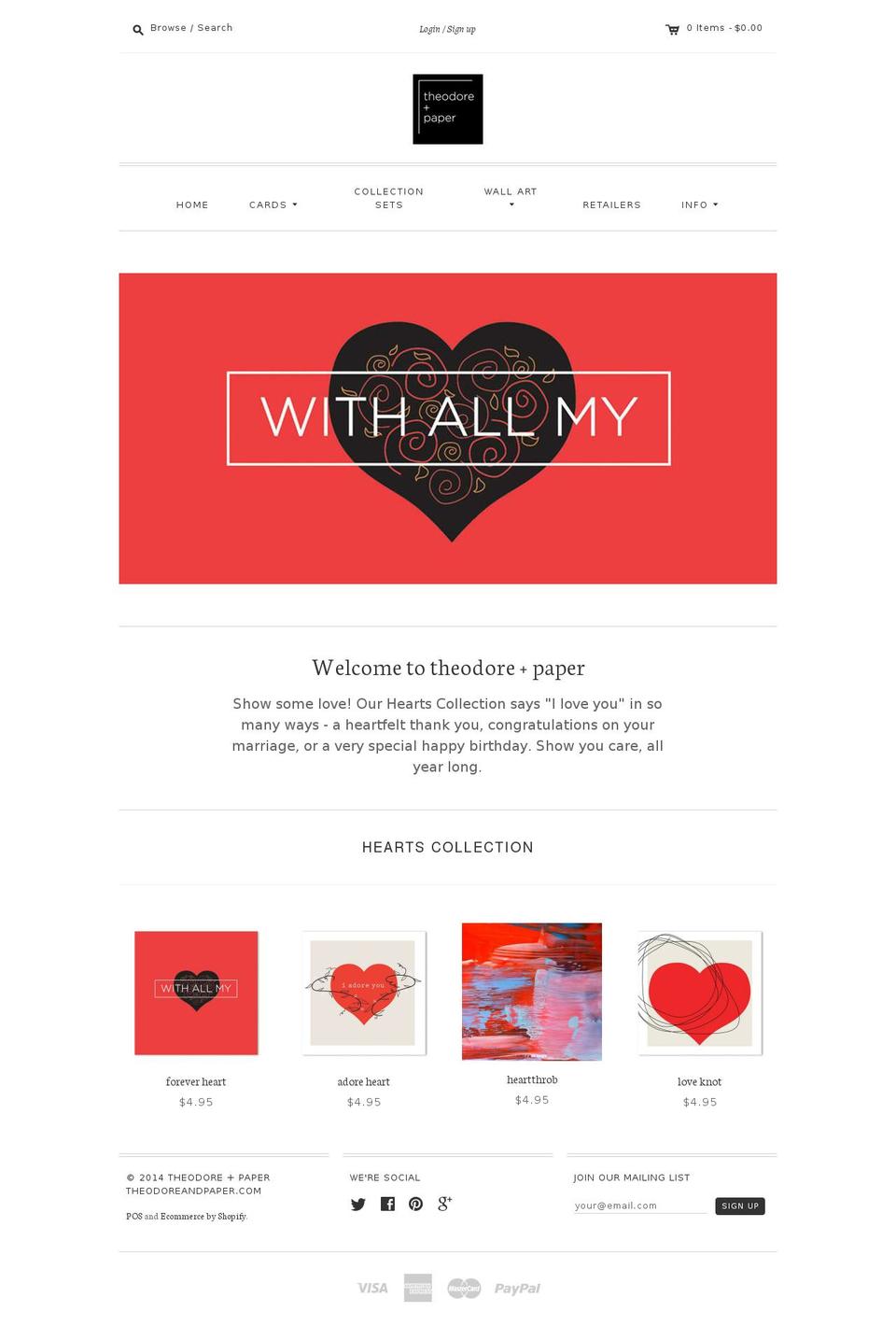 theodoreandpaper.com — Shopify storefront screenshot
