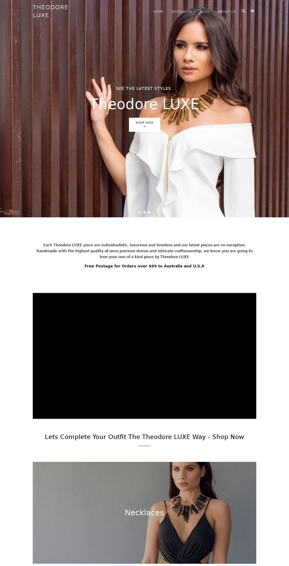 theodoreluxe.com — Shopify storefront screenshot